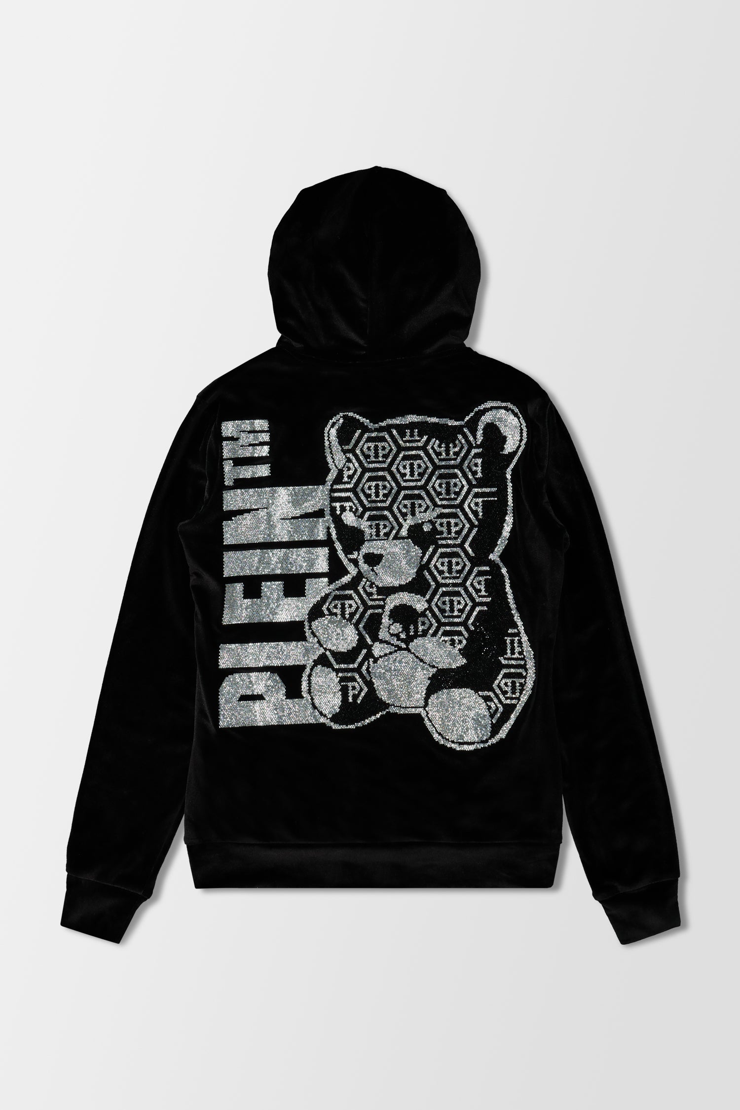 Philipp Plein Black Teddy Bear Hoodie