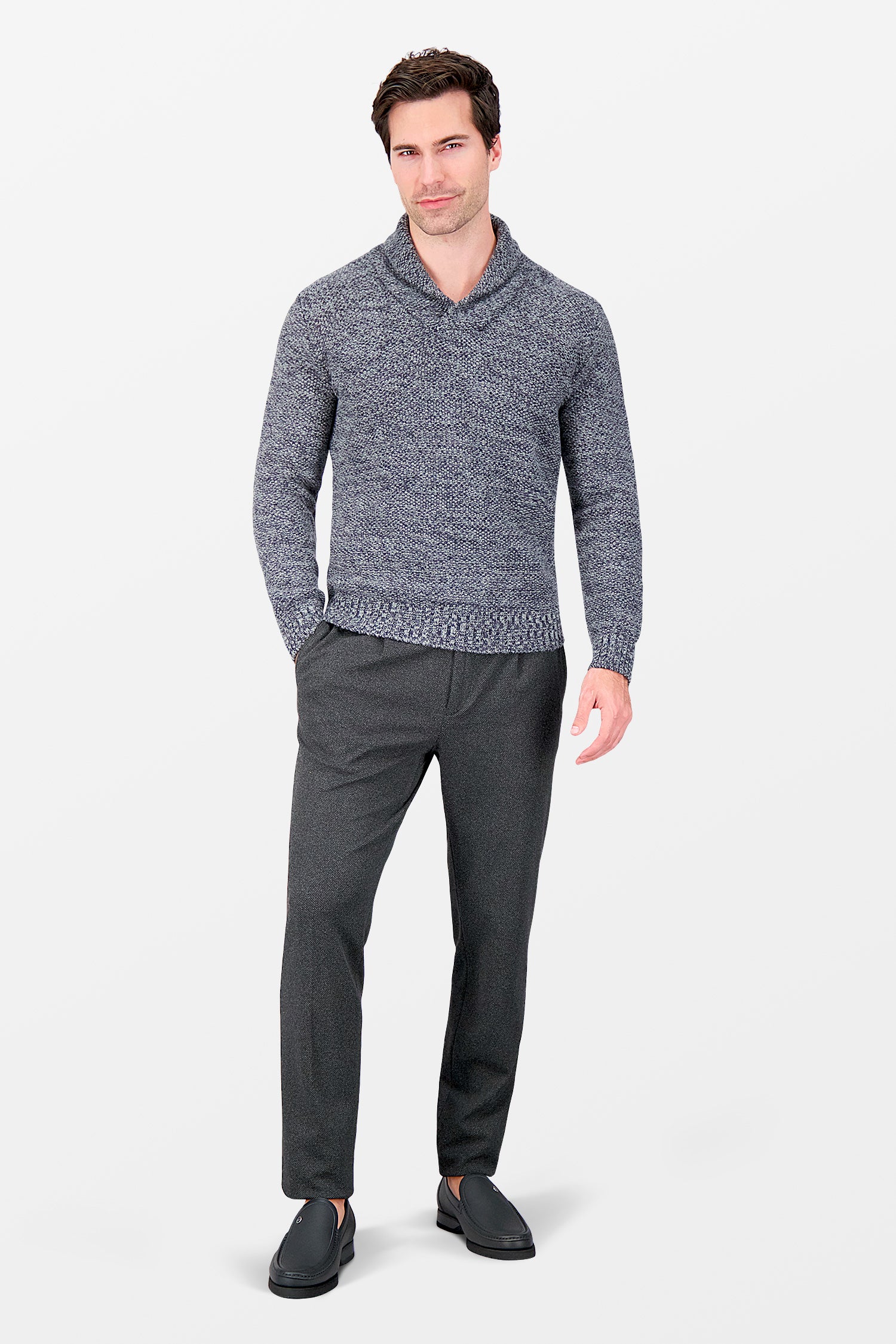 Zanone Grey Pescatore Surmounted V Neck Sweater