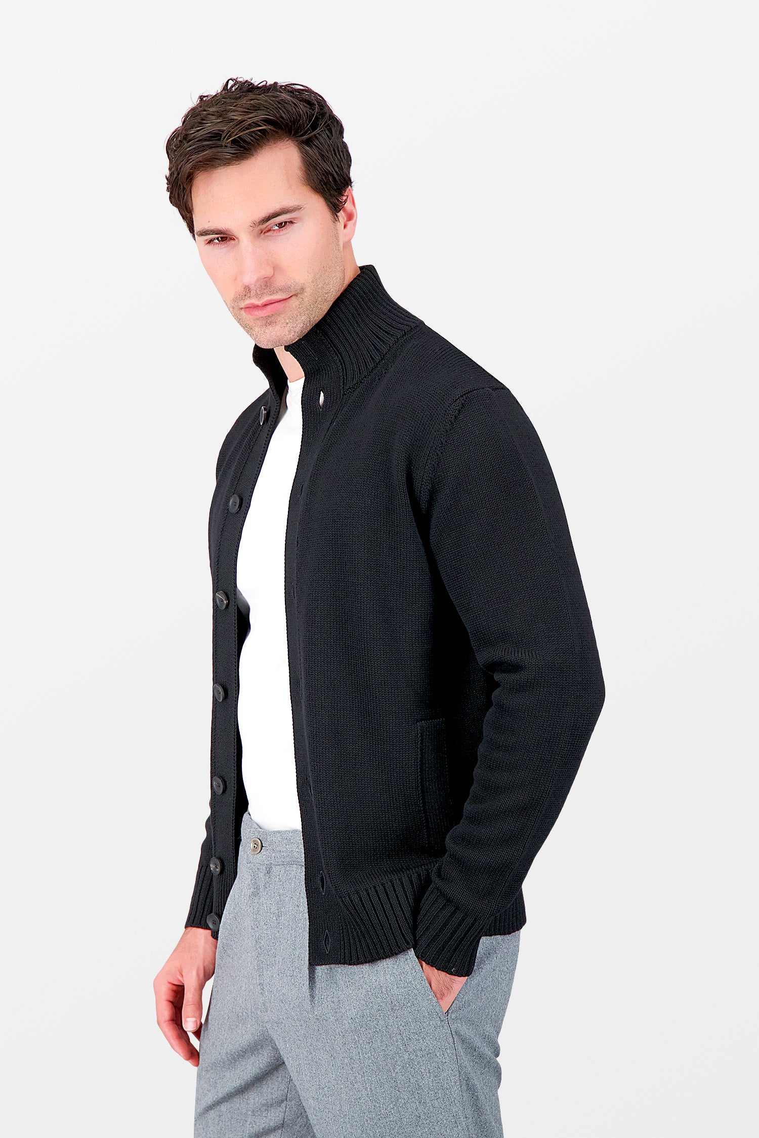 Zanone Black Chioto Mock Neck Sweater