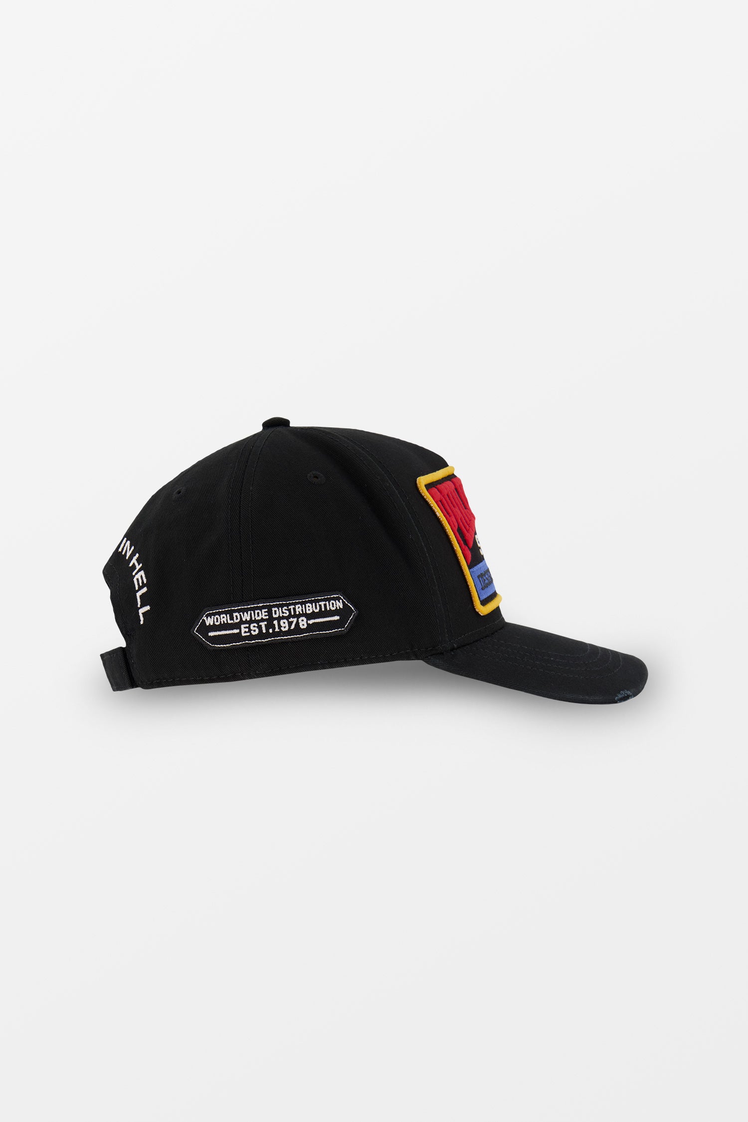 Philipp Plein Black Patch Cap