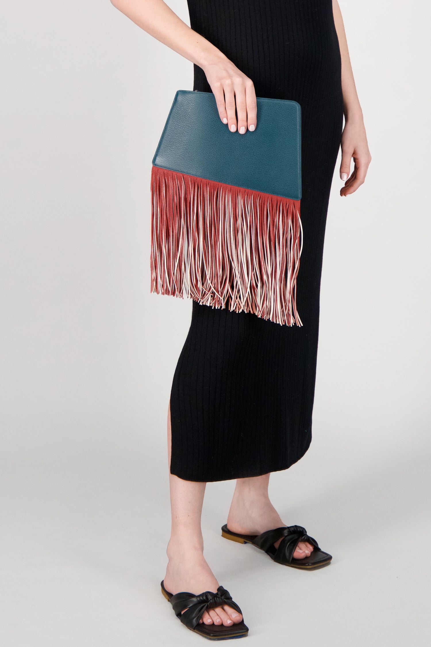 The Volon Forest Dia Fringed Clutch