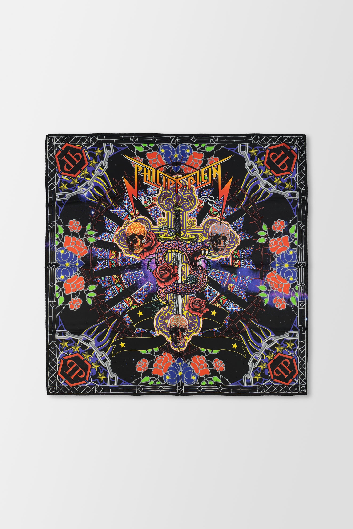 Philipp Plein Multicolor Square Scarf