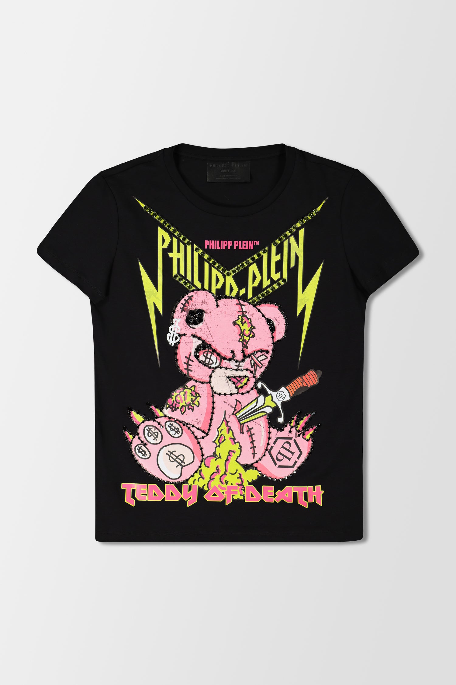 Buy Philipp Plein T-shirt Round Neck SS Teddy Bear Black | Women