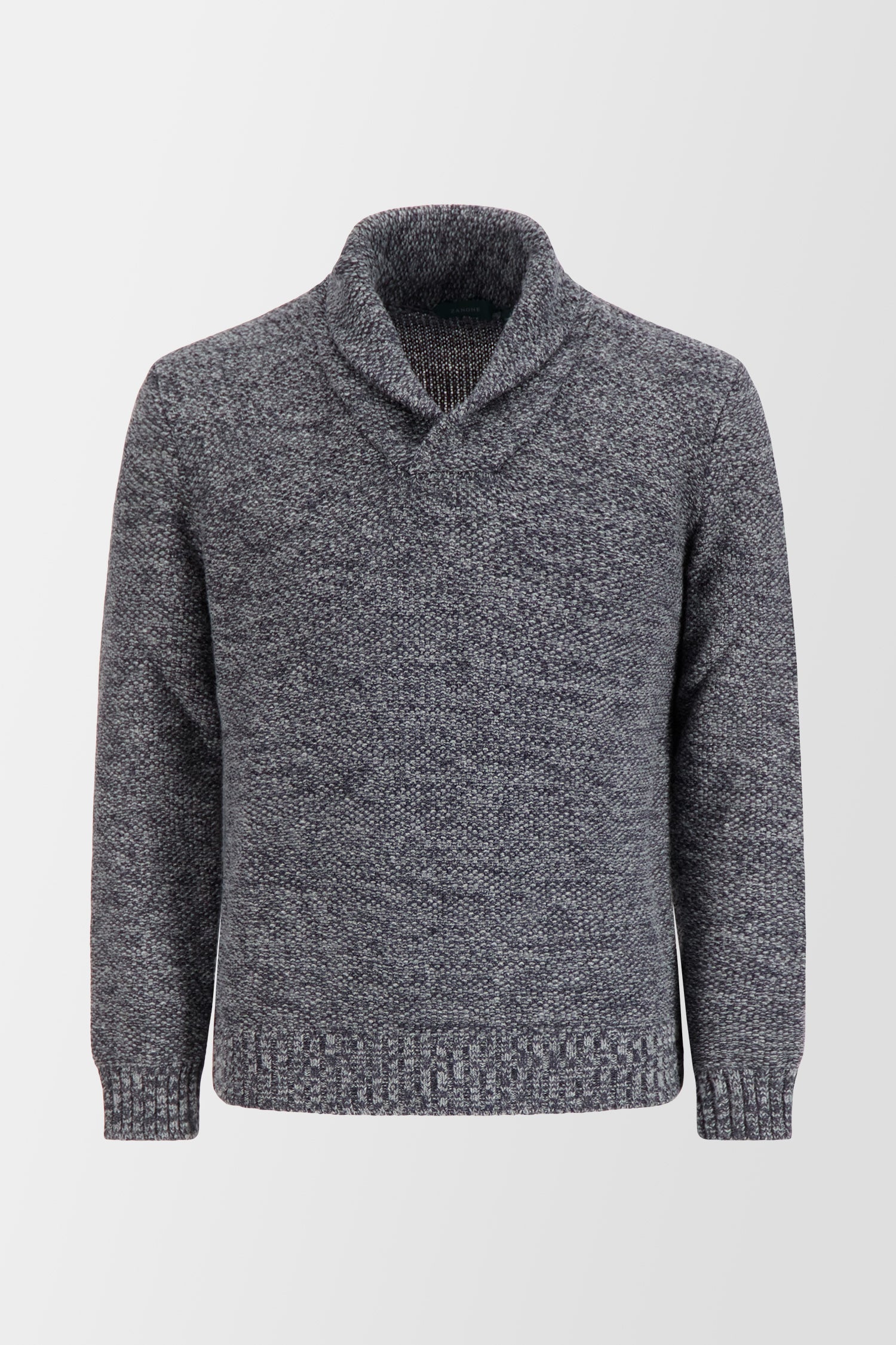 Zanone Grey Pescatore Surmounted V Neck Sweater