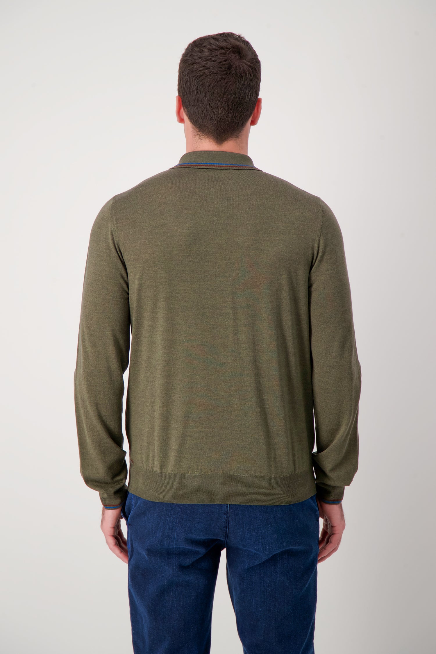 Zilli Green Long Sleeve Polo Sweater