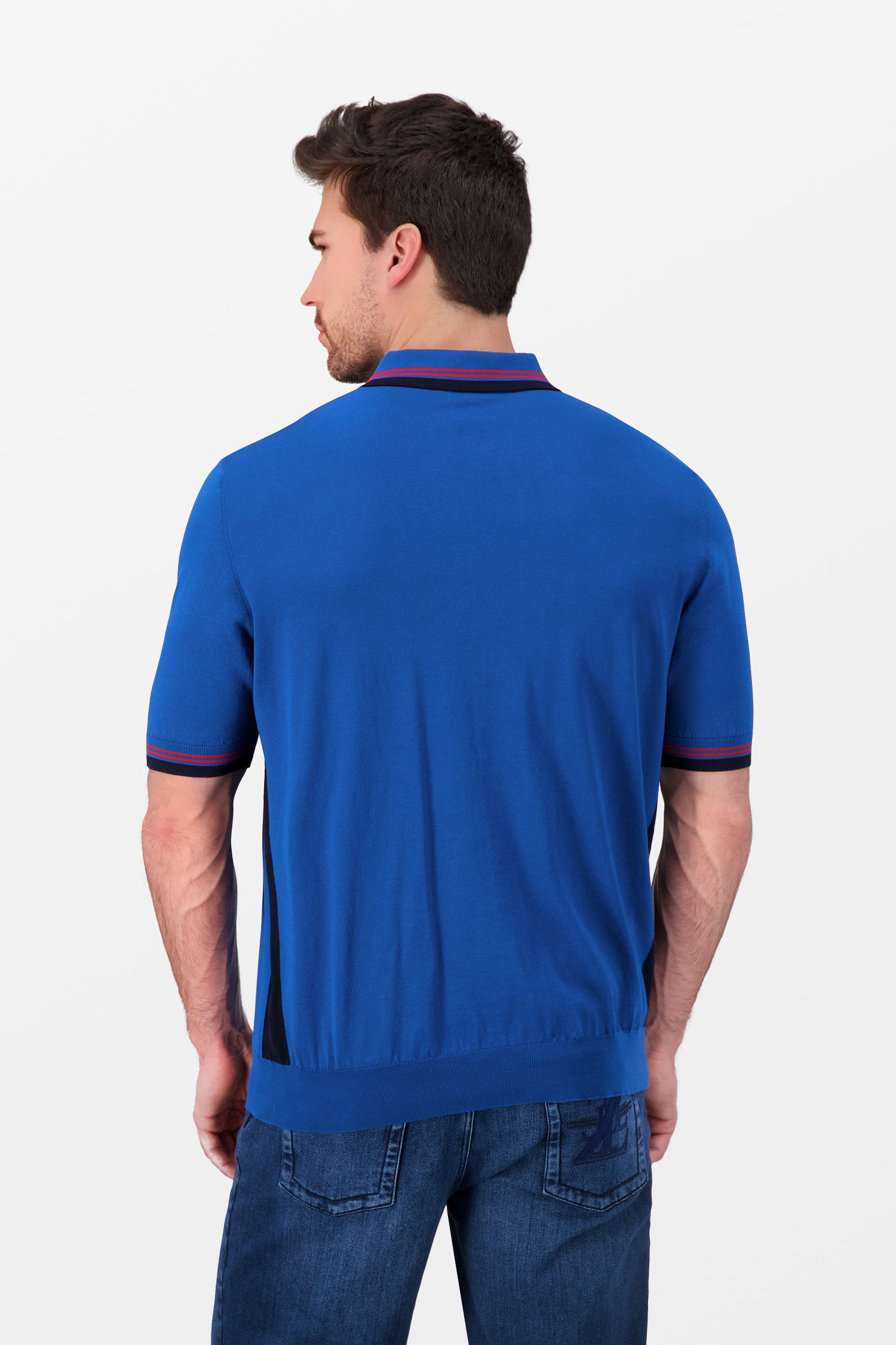Zilli Blue Zip Polo