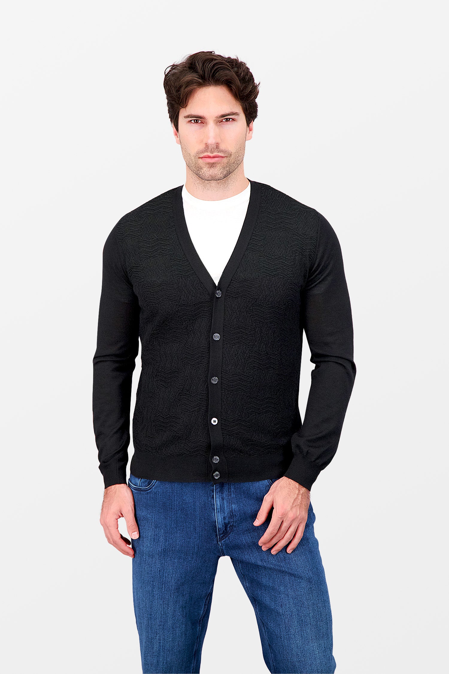 Zilli Black Buttoned Cardigan