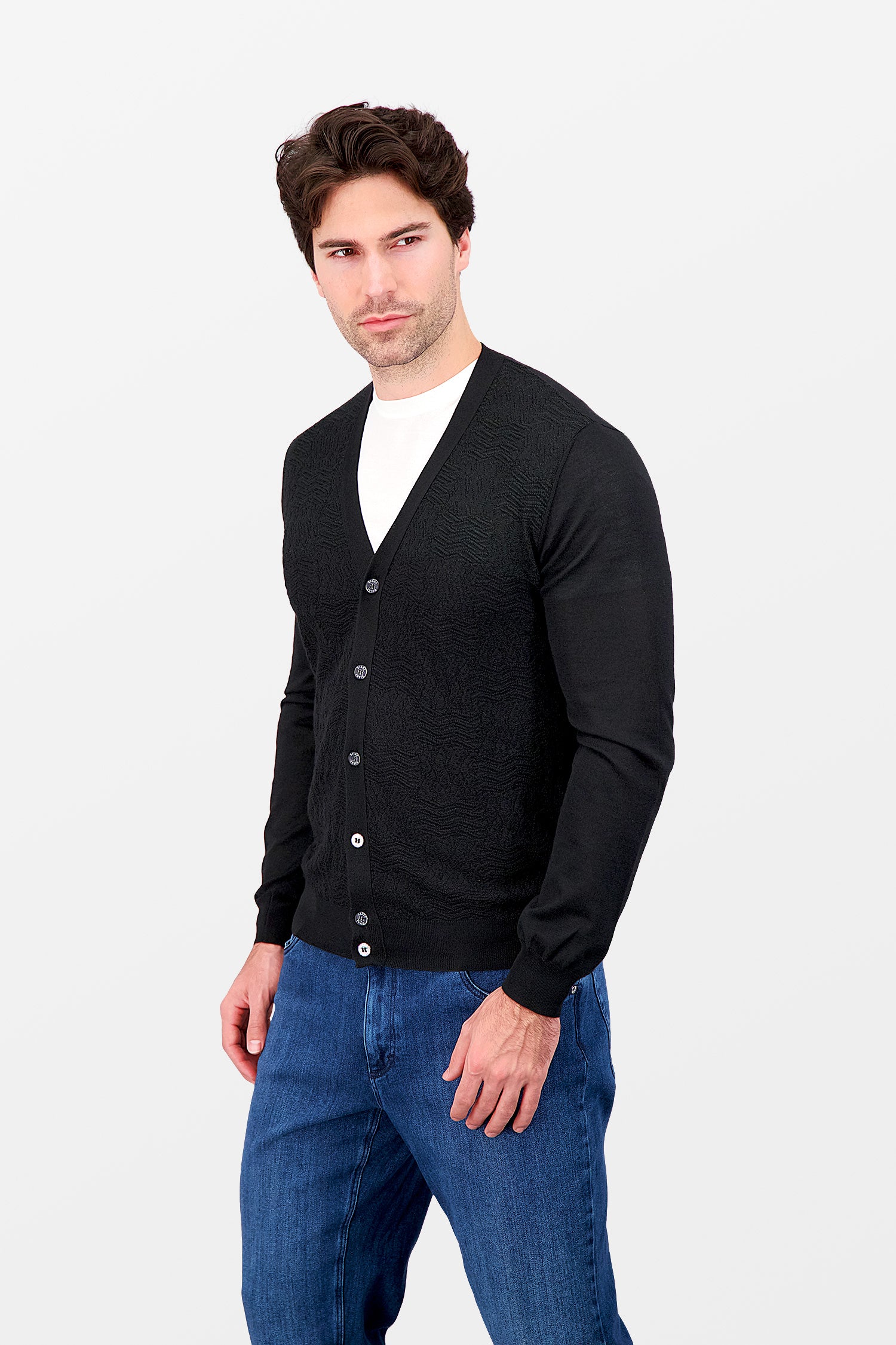 Zilli Black Buttoned Cardigan