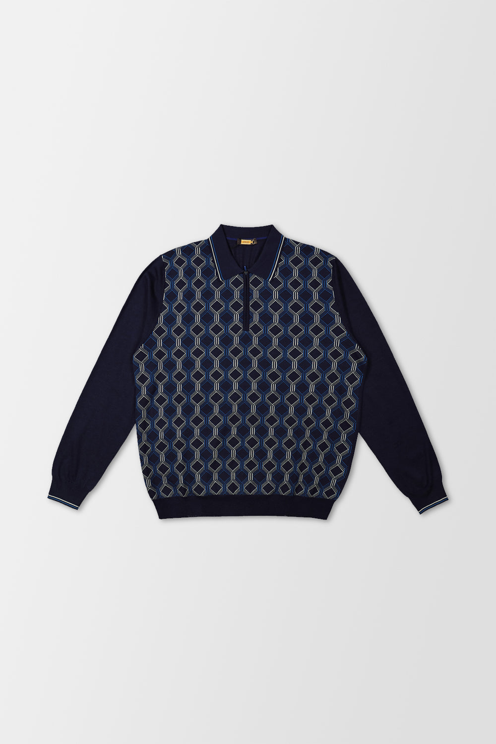 Zilli Navy Long-Sleeve Polo