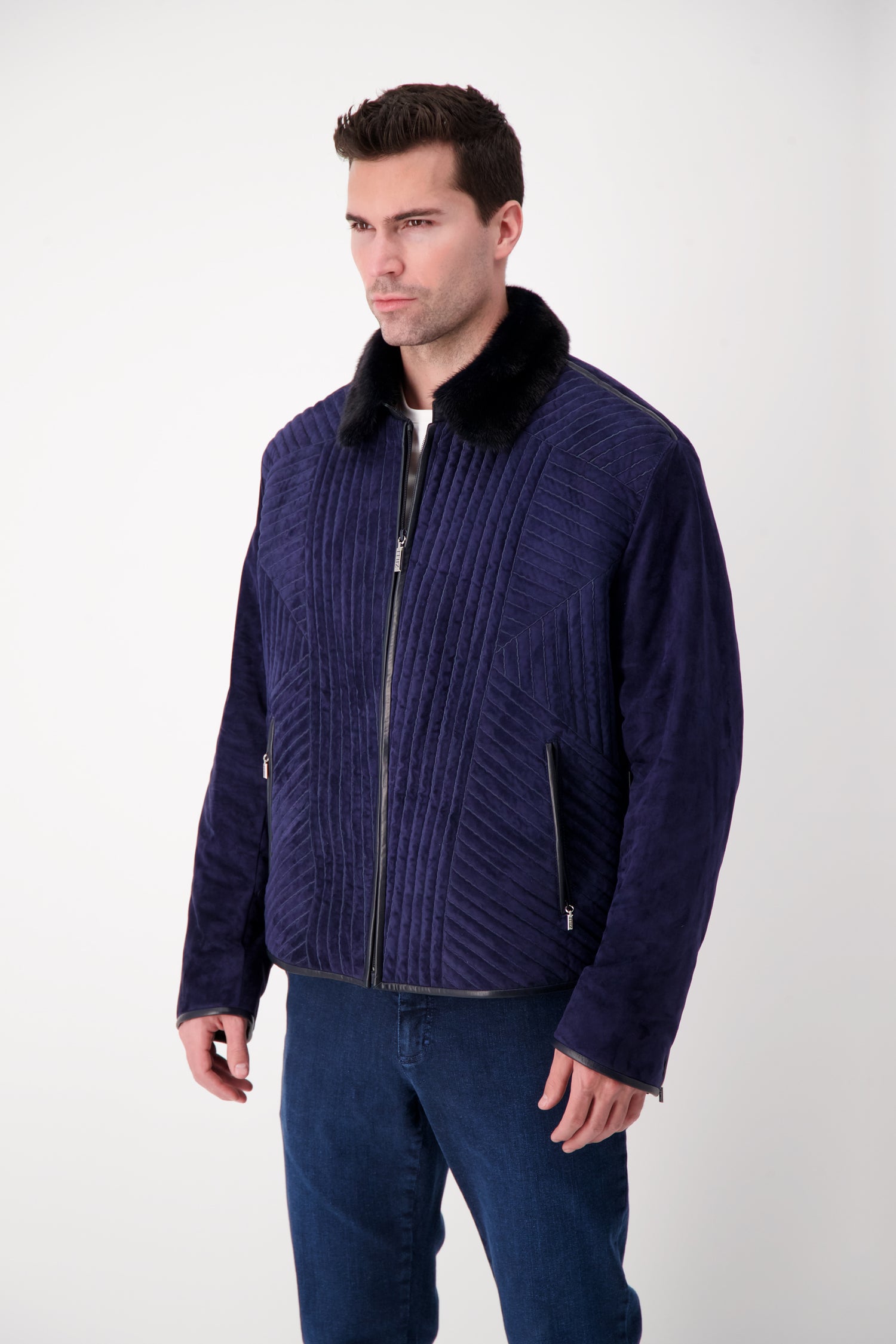 Zilli Navy Quilted Jacket