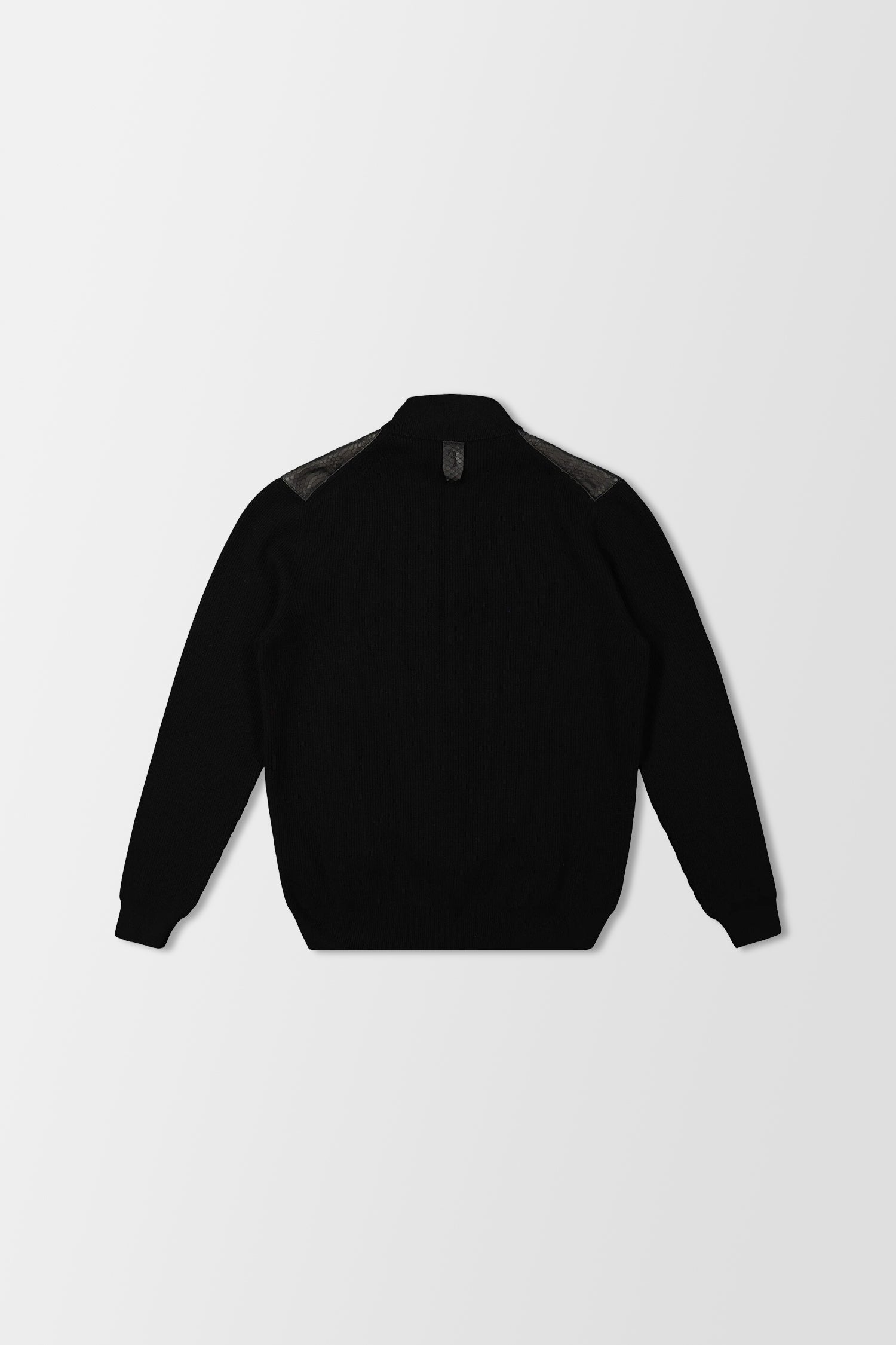 Billionaire Black Mock Zip Luxury Pullover