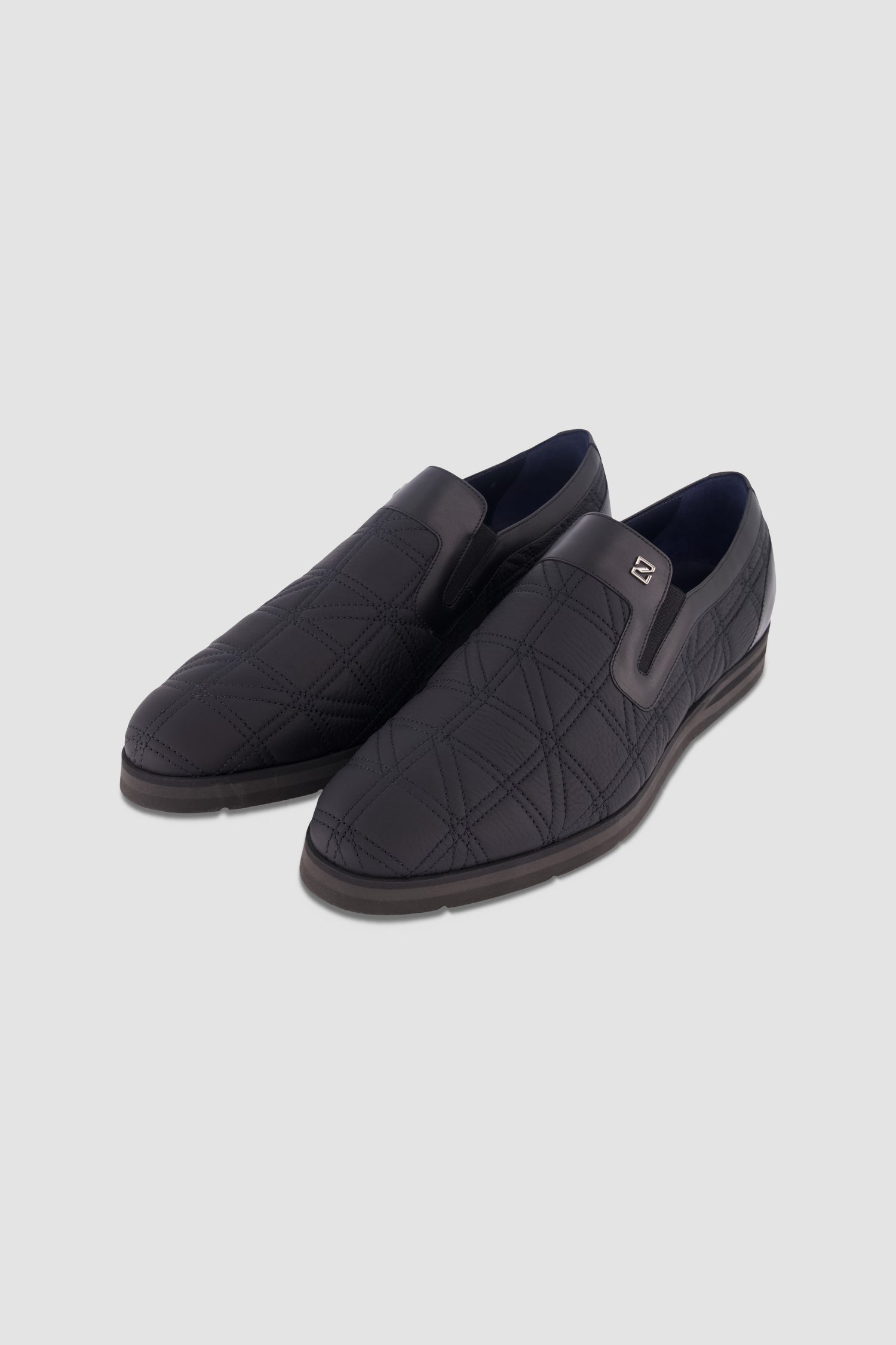 Zilli Black Quilted Slip-ons