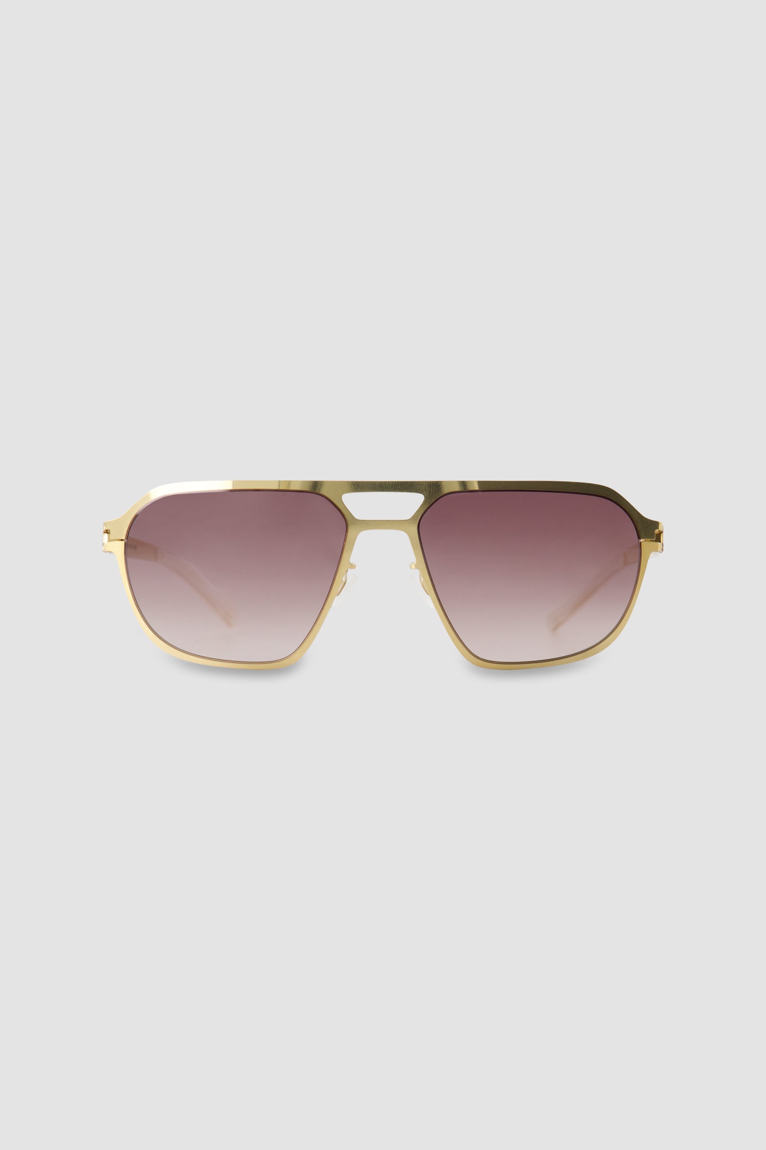 Mykita Brown Sinclair Glossy Gold Cedar Brown Gradient Sunglasses
