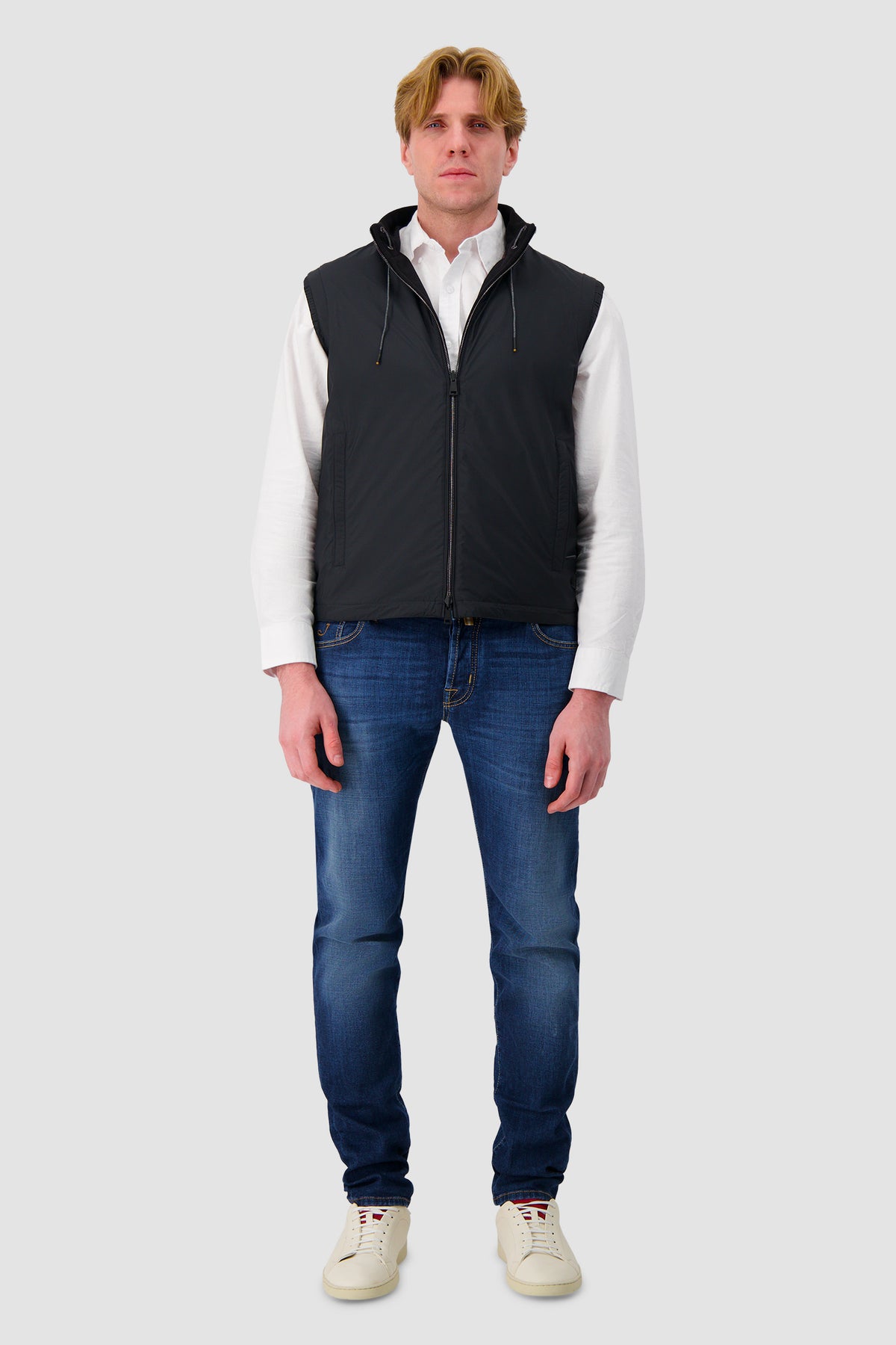 Paul & Shark Charcoal Nylon Zip-Up Vest