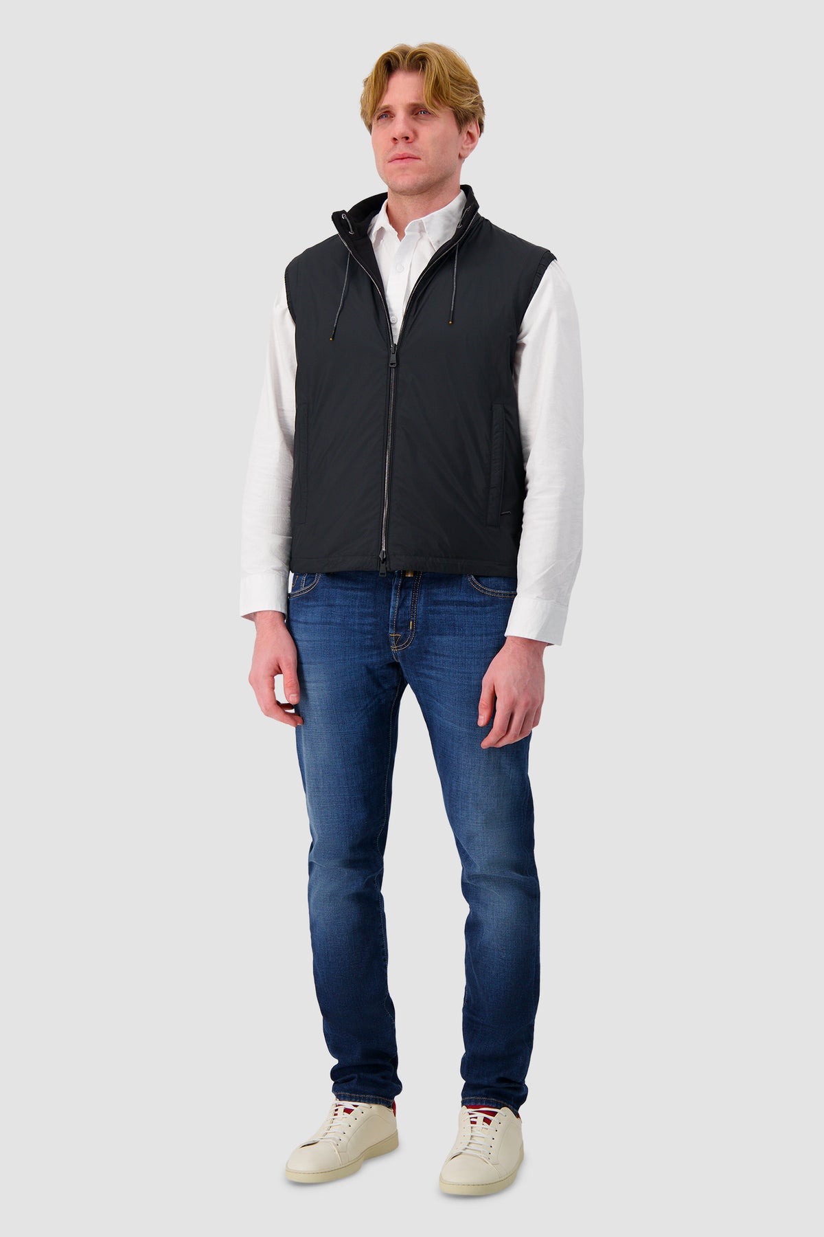 Paul & Shark Charcoal Nylon Zip-Up Vest