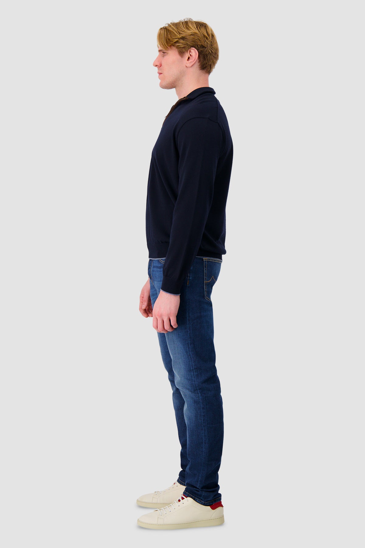 Paul & Shark Navy Quarter-Zip Knit Sweater
