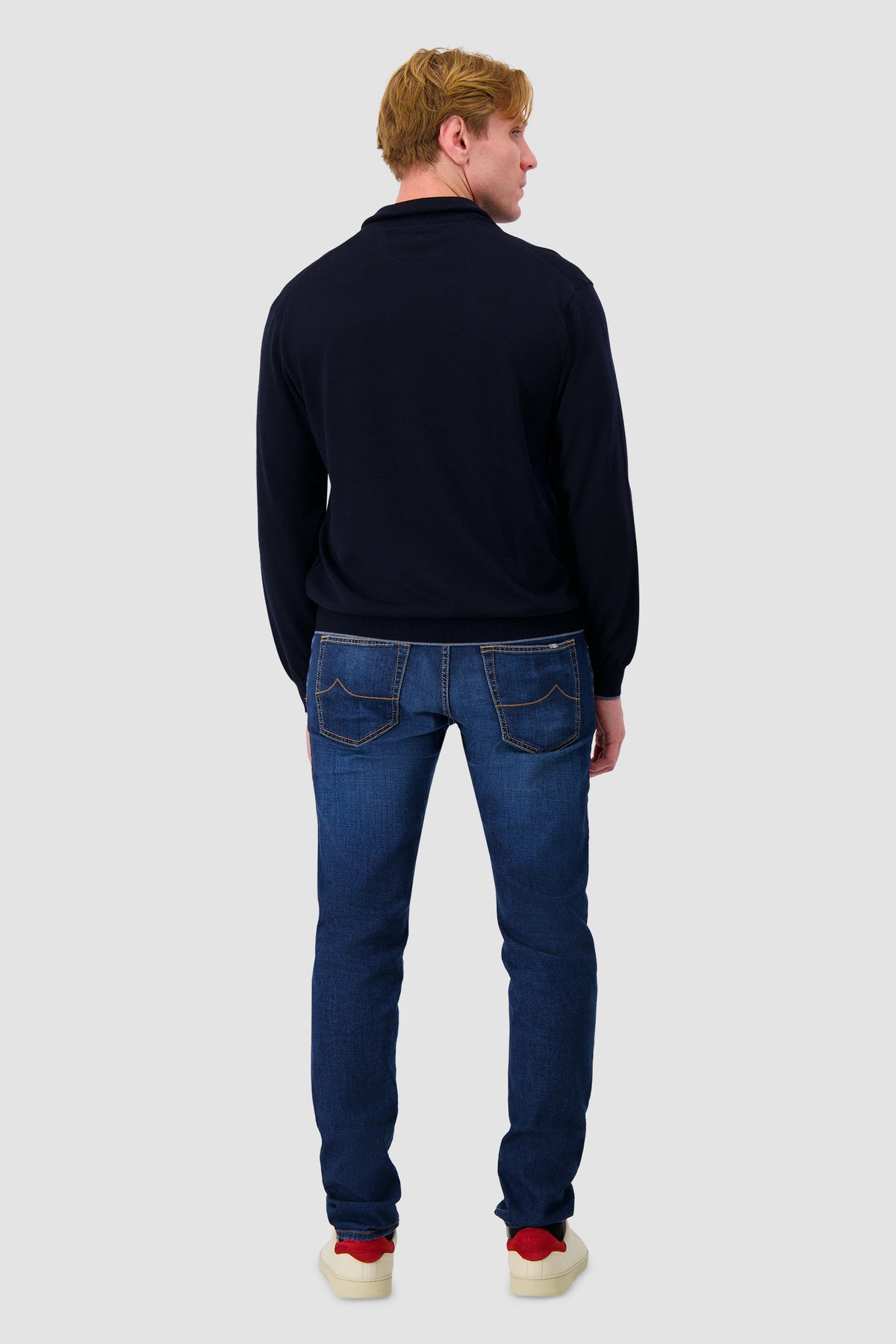 Paul & Shark Navy Quarter-Zip Knit Sweater