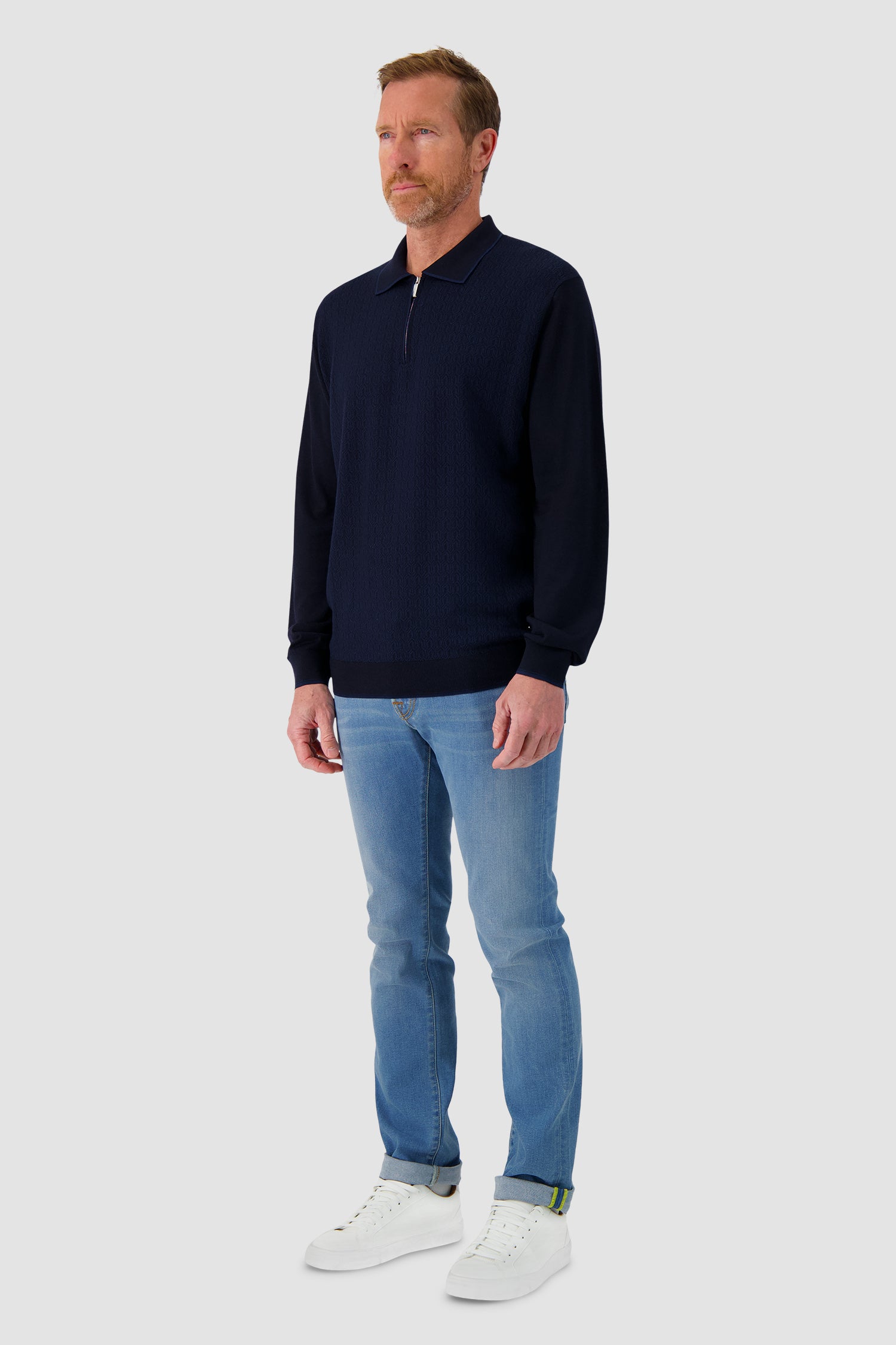 Polo Pashmere manches longues marine