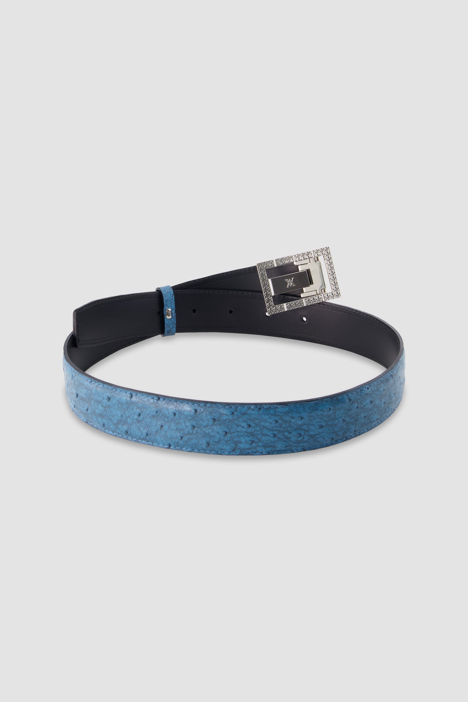 Artioli Blue Yalta Petrolio Ostrich Belt
