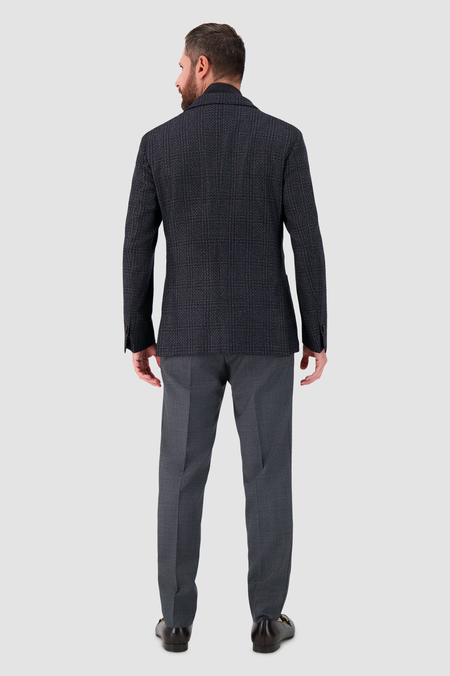 Corneliani Charcoal Wool Jacket with knit insert