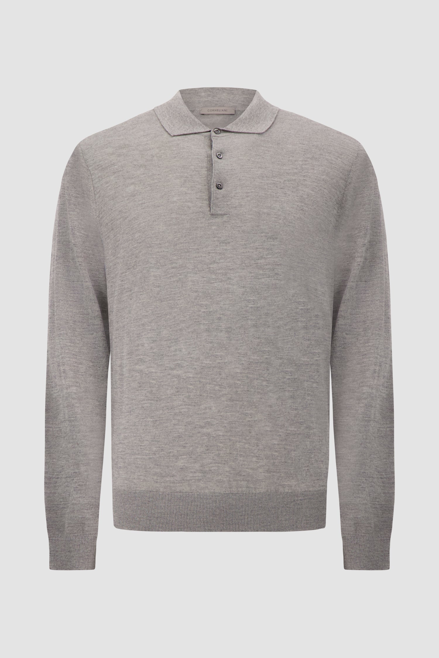 Polo zippé en cachemire vert armée Pashmere avec détail en maille ajourée