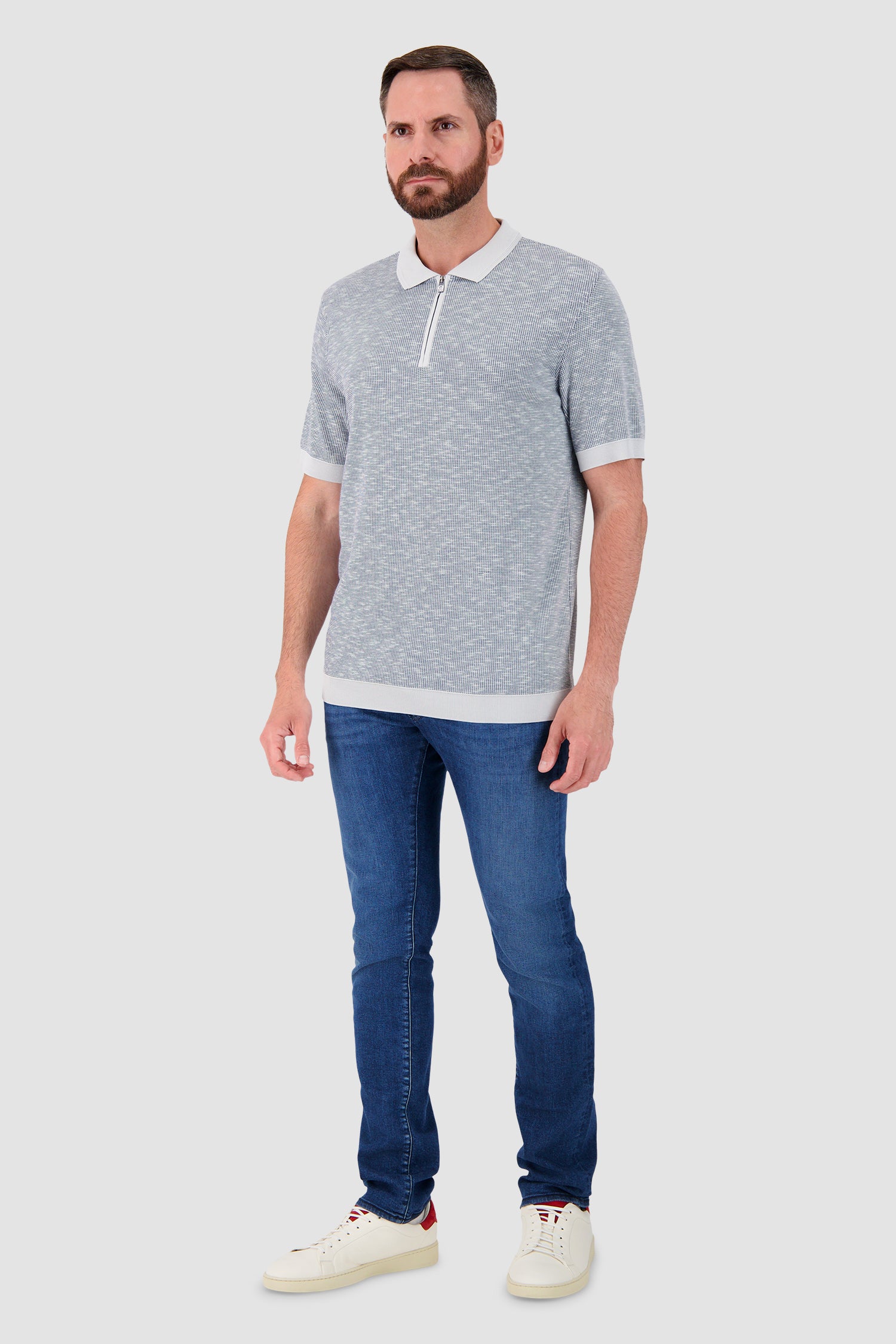 Corneliani Grey Zip Polo