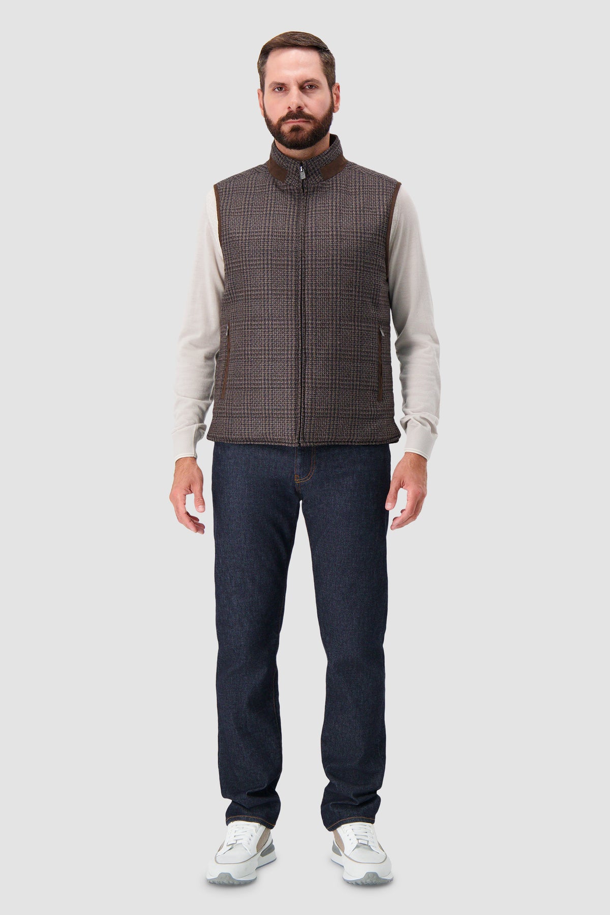Corneliani Brown Glen Check Vest