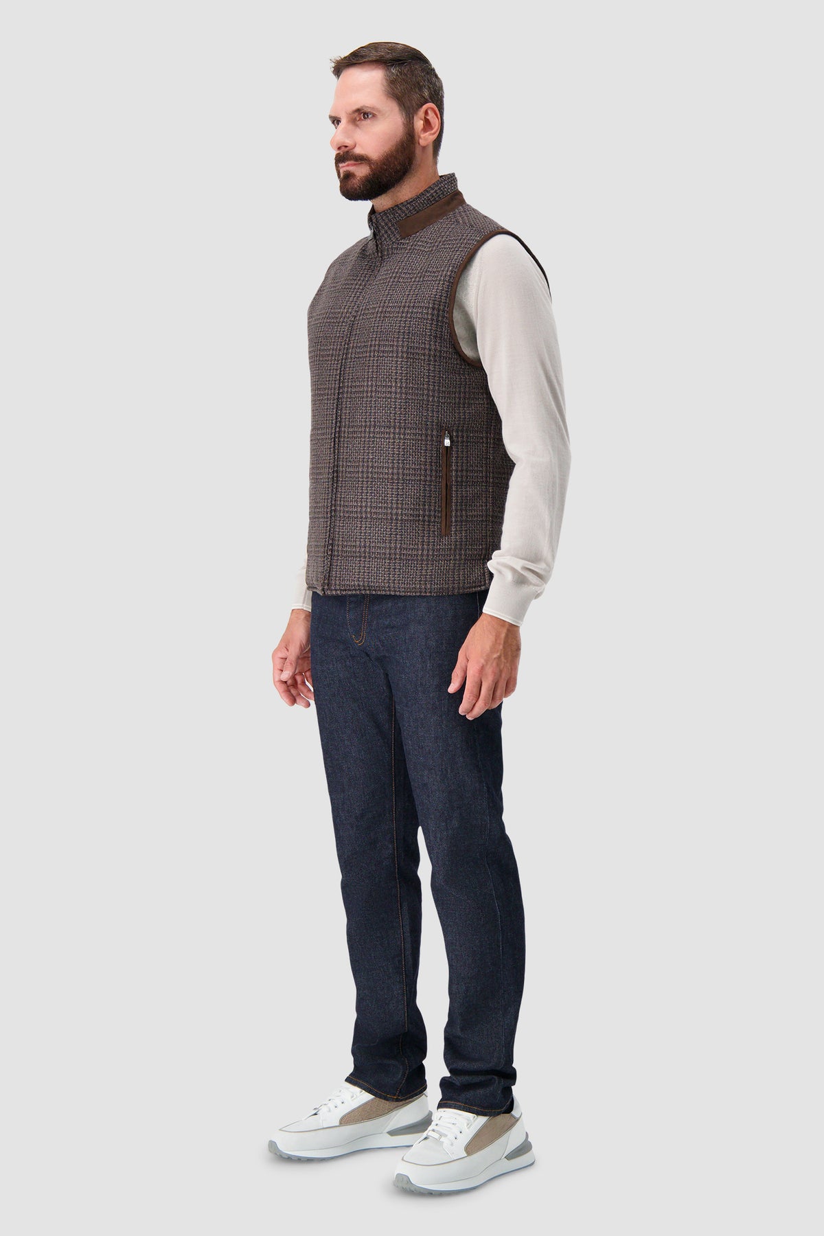 Corneliani Brown Glen Check Vest