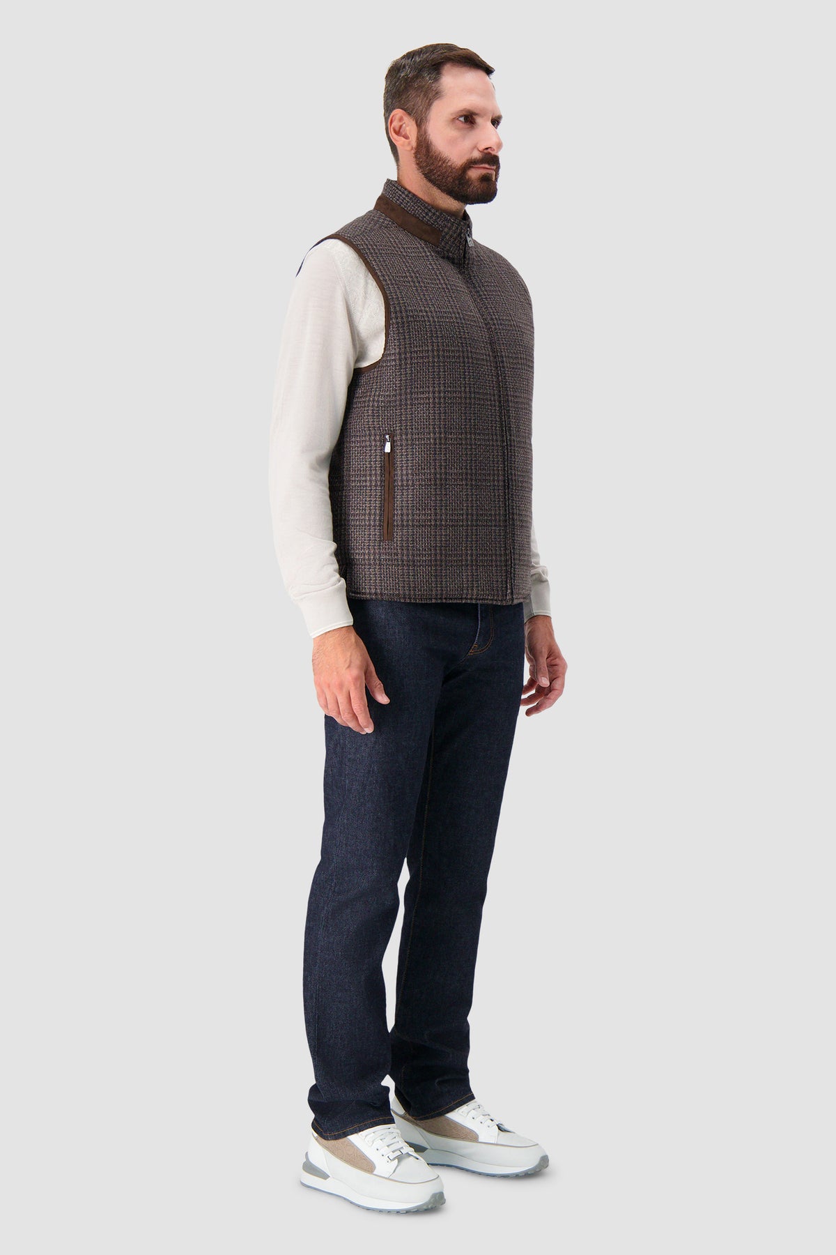 Corneliani Brown Glen Check Vest
