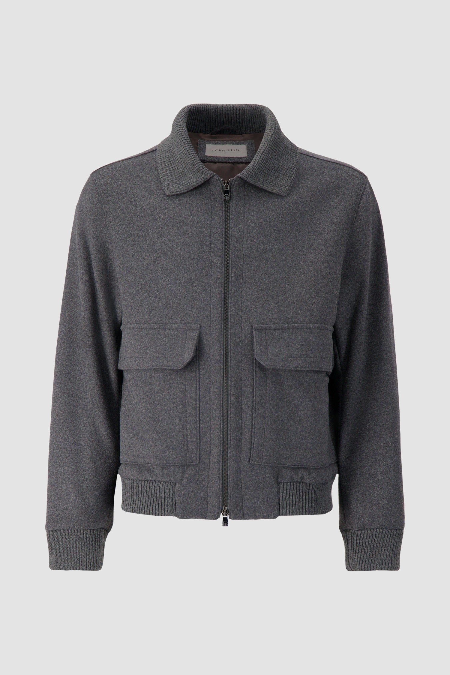 Corneliani Charcoal Wool Car Coat