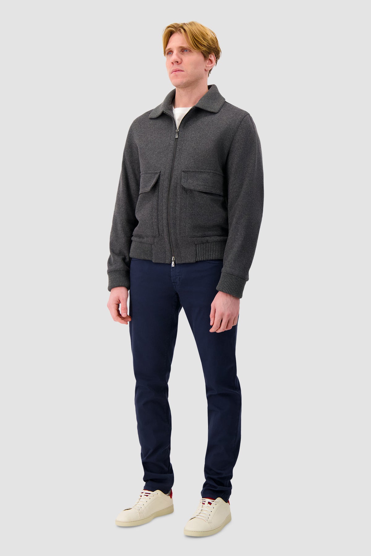 Corneliani Charcoal Wool Car Coat
