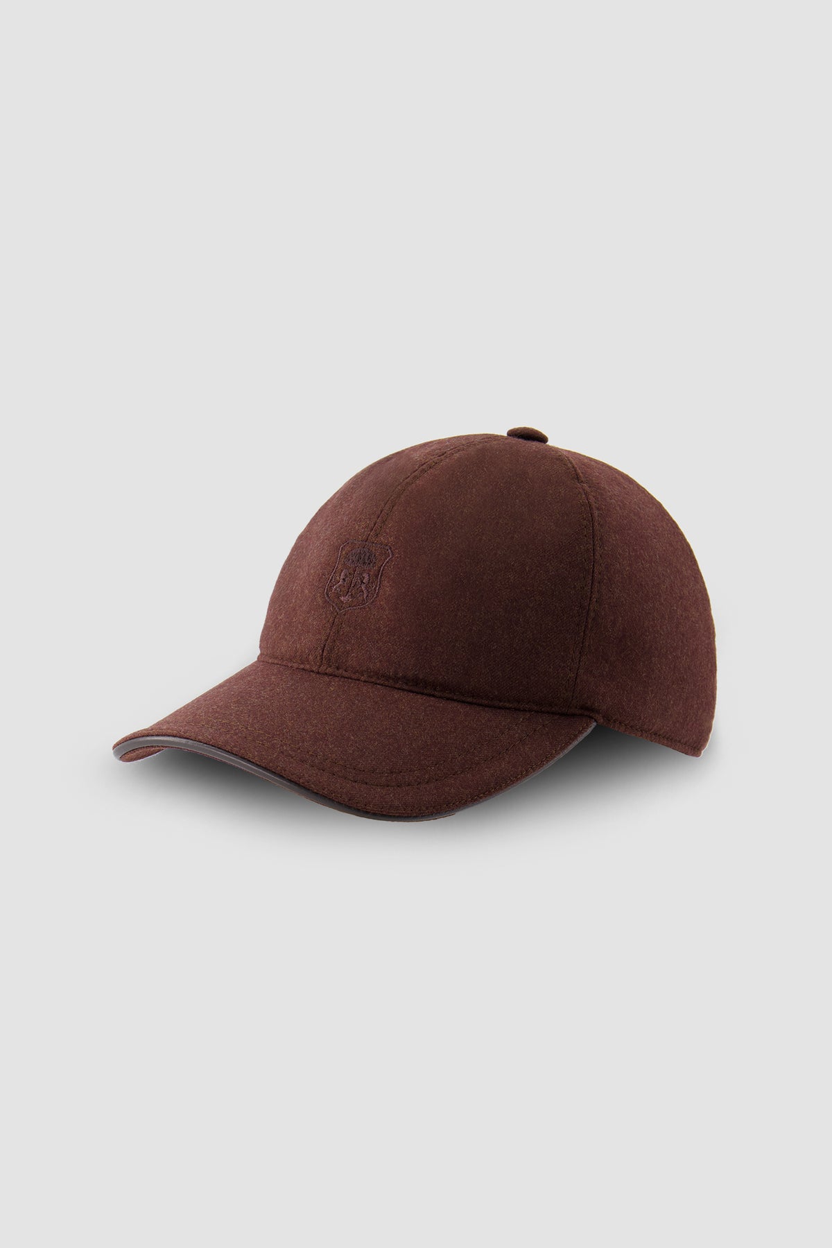 Corneliani Brown Wool Baseball Hat