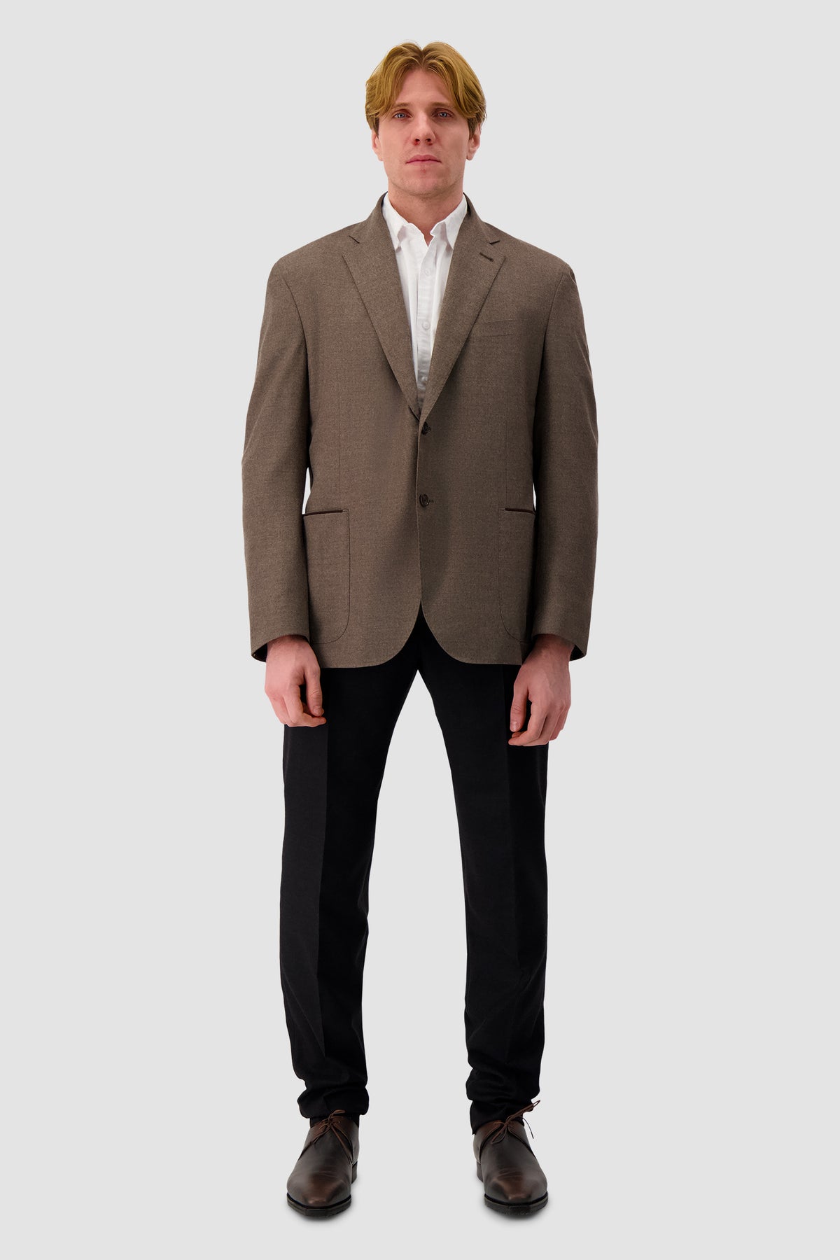 Corneliani Brown Wool/Leather Blazer