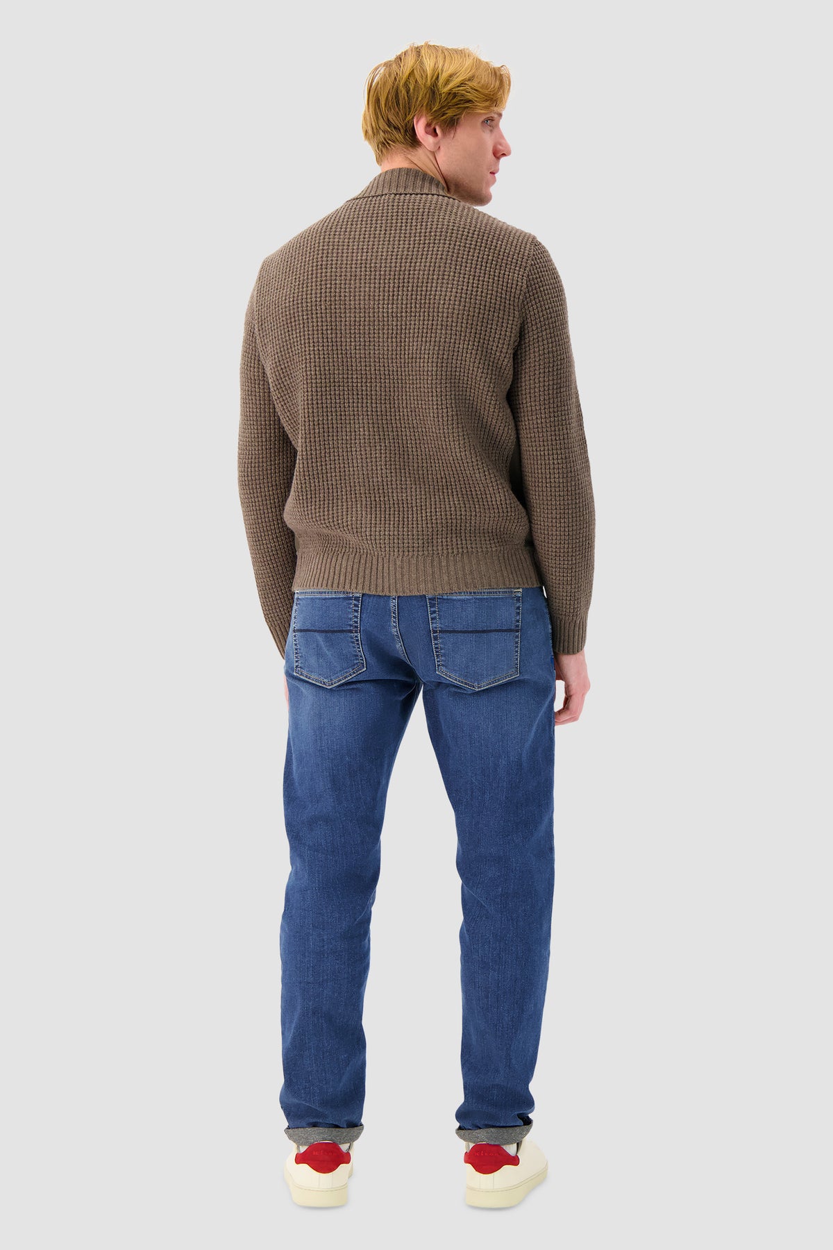 Corneliani Taupe Suede and Knit Zip Jacket