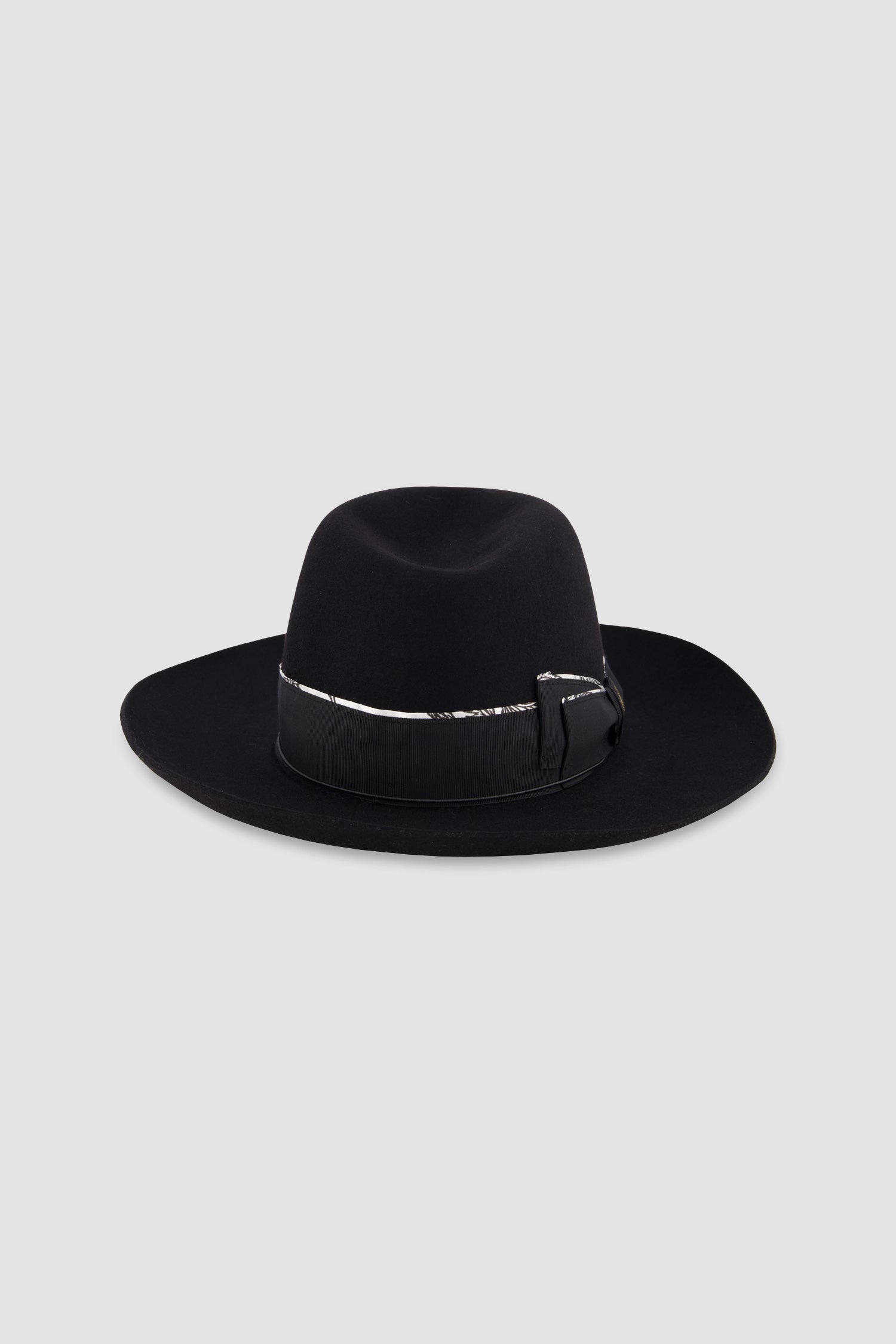 Borsalino Black Alessandria Rasato Tesa Larga Hat