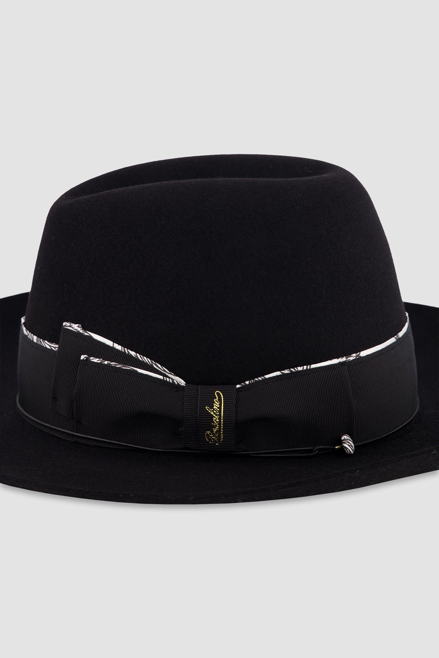 Borsalino Black Alessandria Rasato Tesa Larga Hat