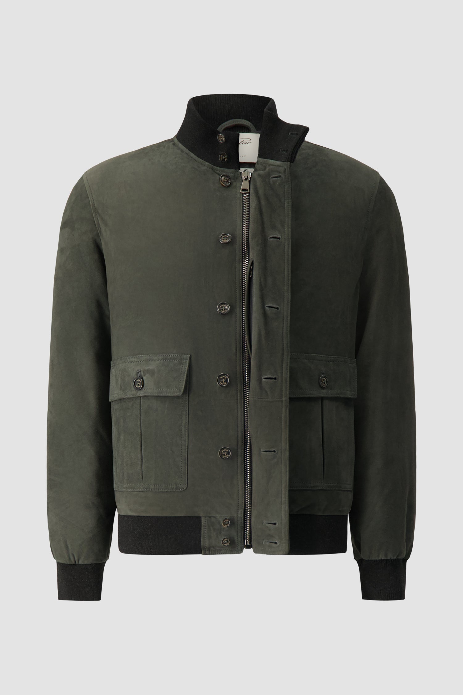 Valstar Grey Suede Padded Utility Bomber Jacket