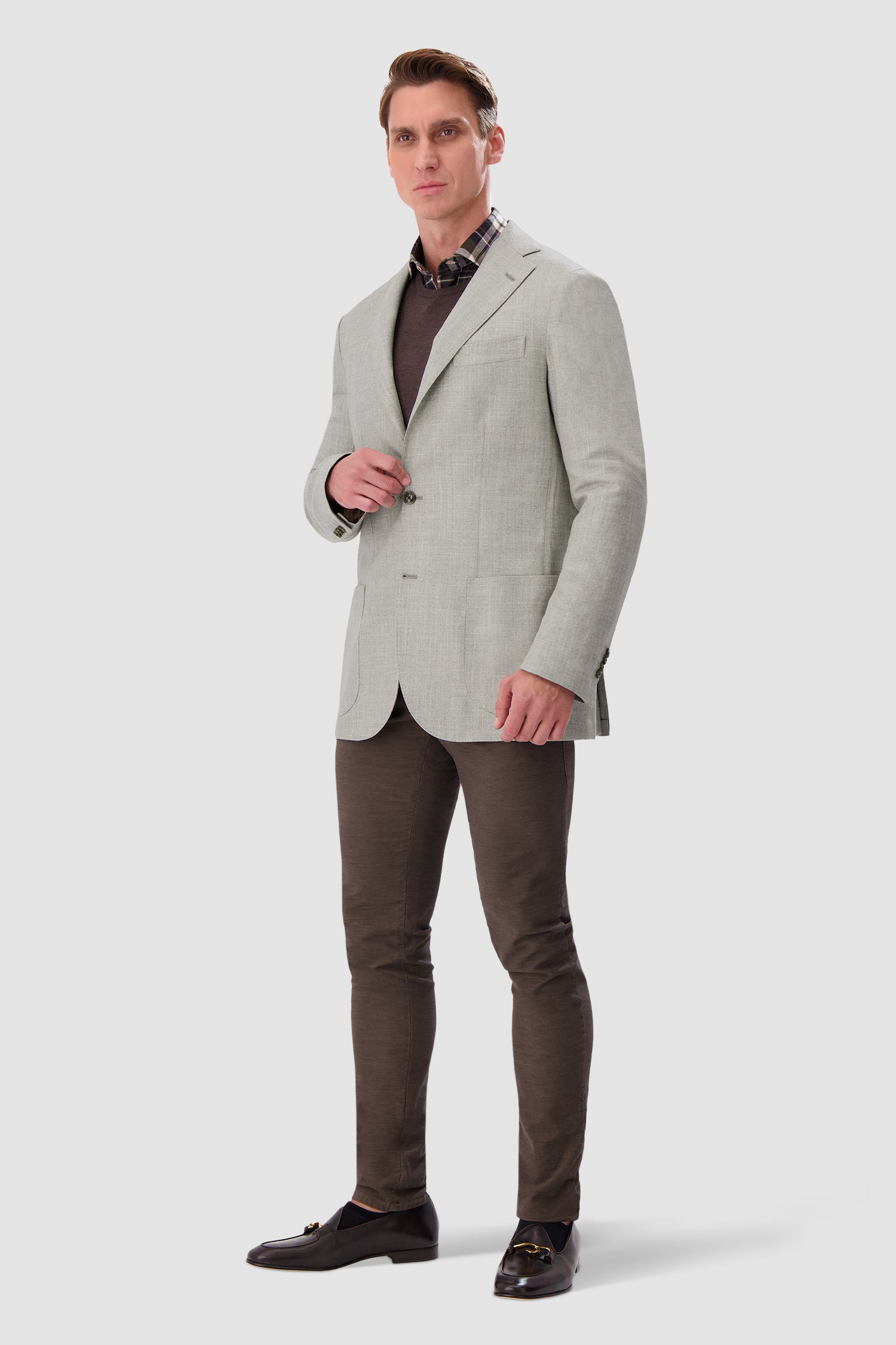 Barba Napoli Light Grey Long 2B Blazer