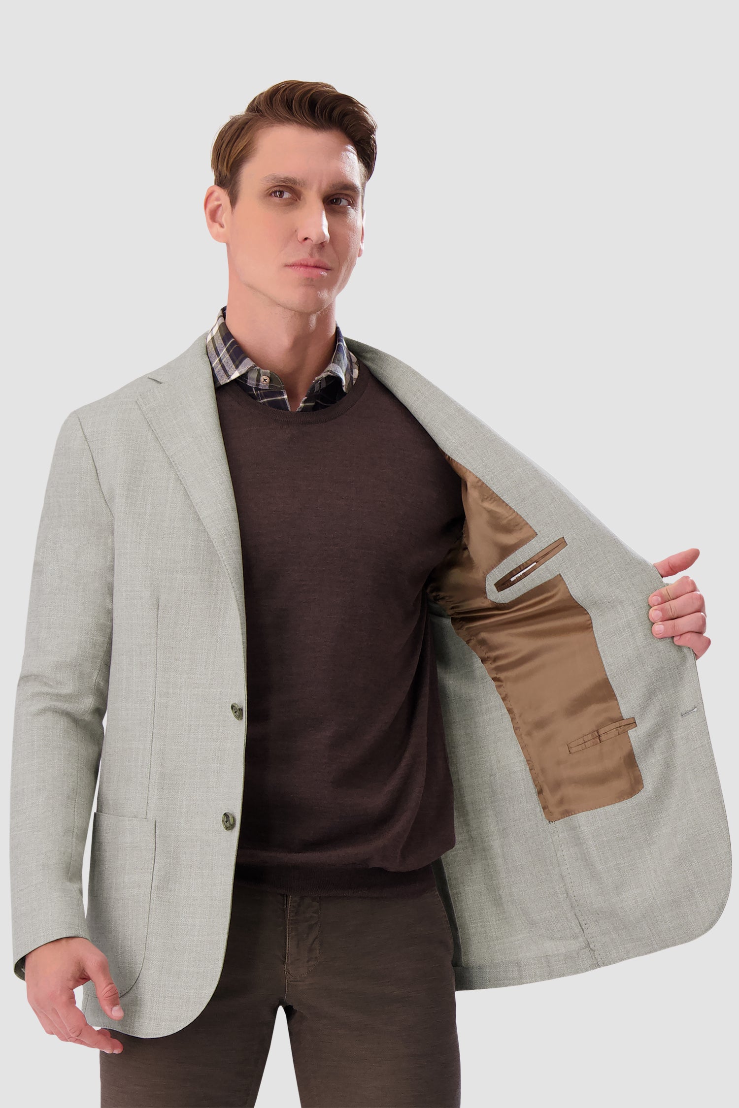 Barba Napoli Light Grey Long 2B Blazer