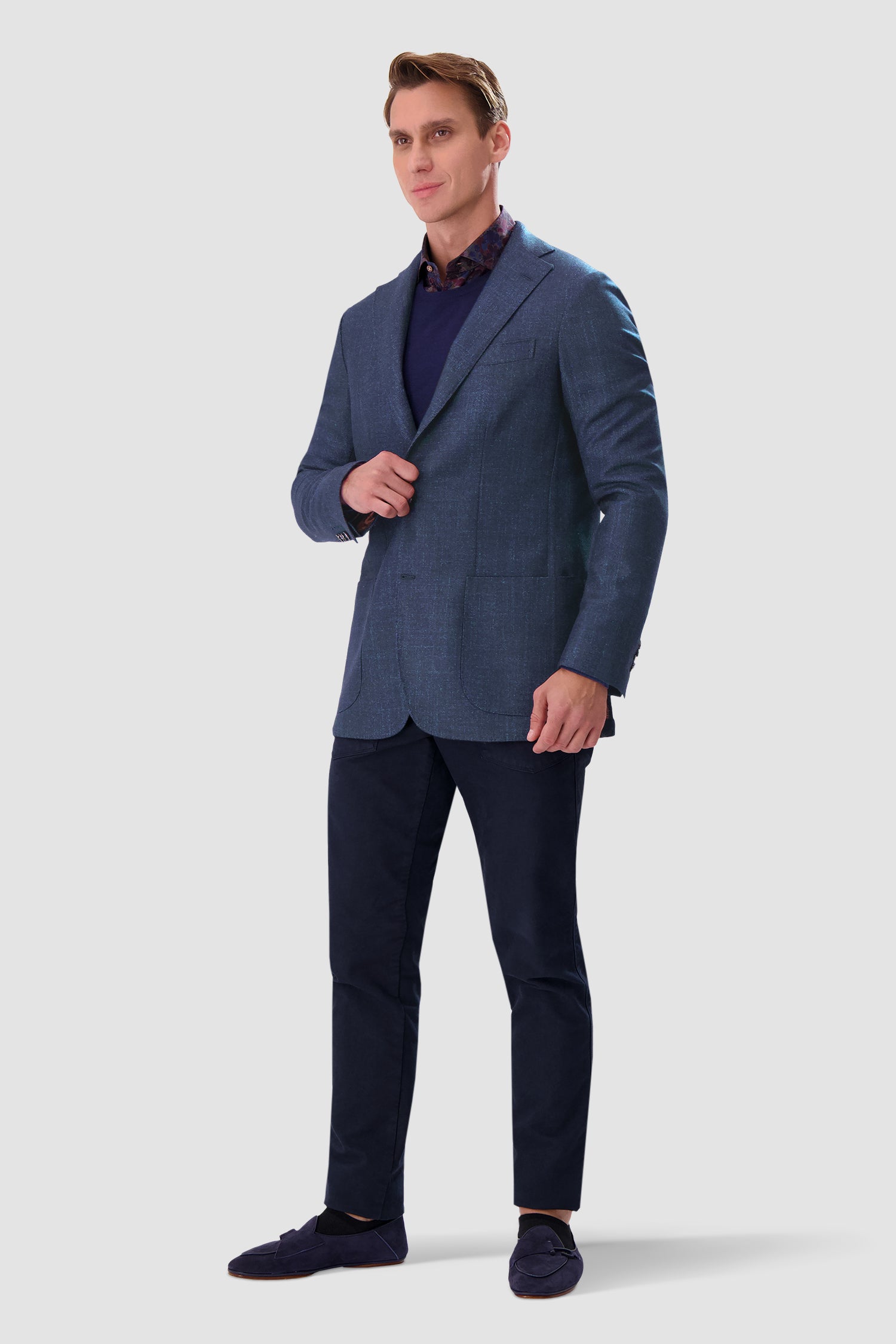 Barba Napoli Navy Long 2B Blazer