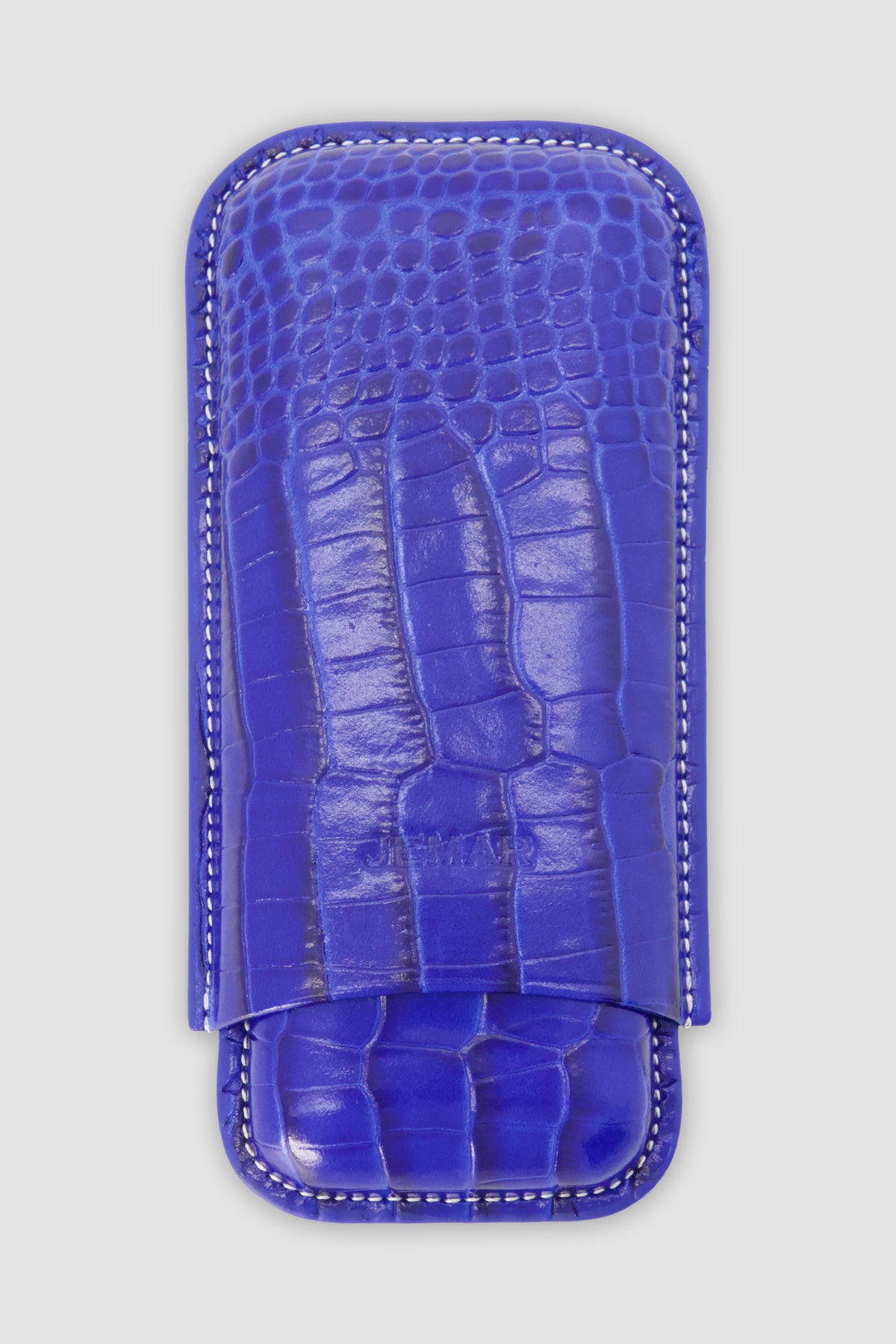 Jemar Blue Double Embossed Leather Cigar Case