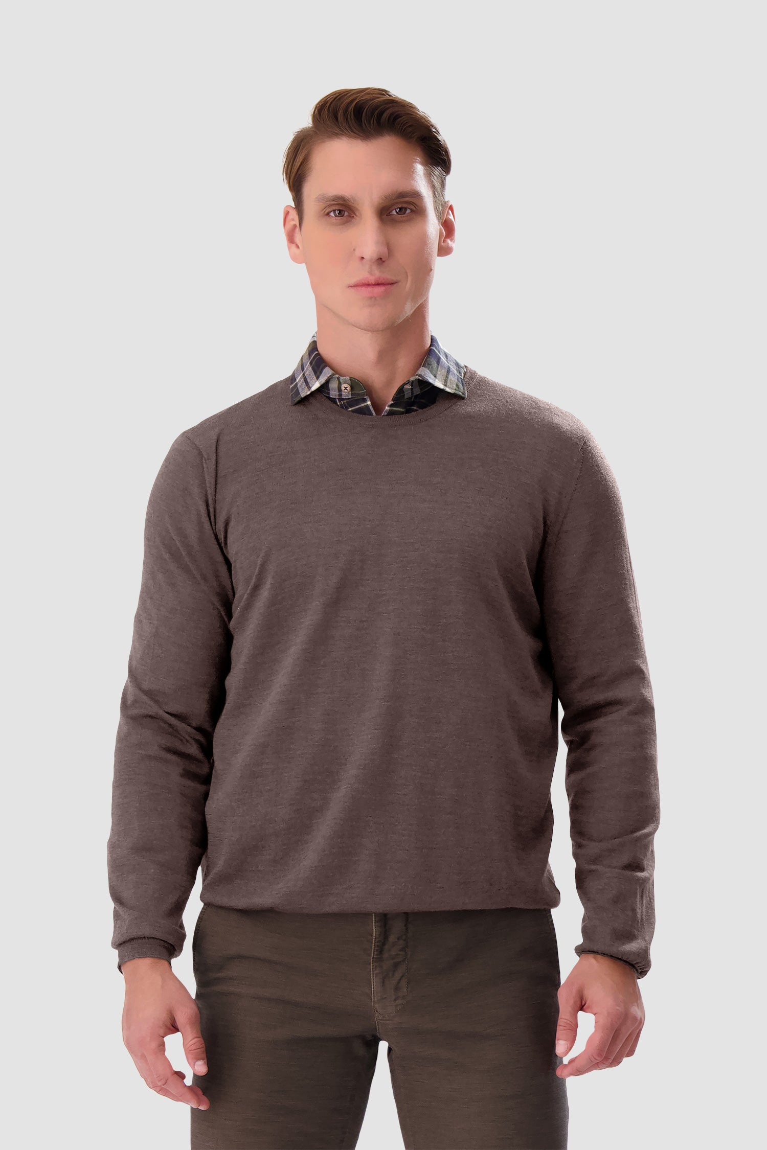 Barba Napoli Brown Round Neck Paricollo Sweater