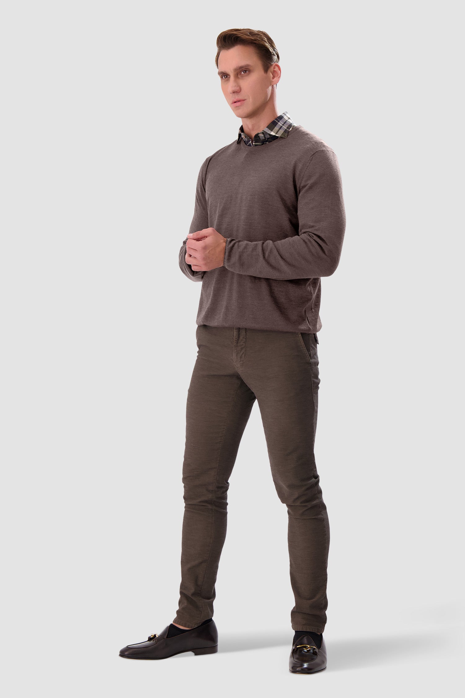 Barba Napoli Brown Round Neck Paricollo Sweater