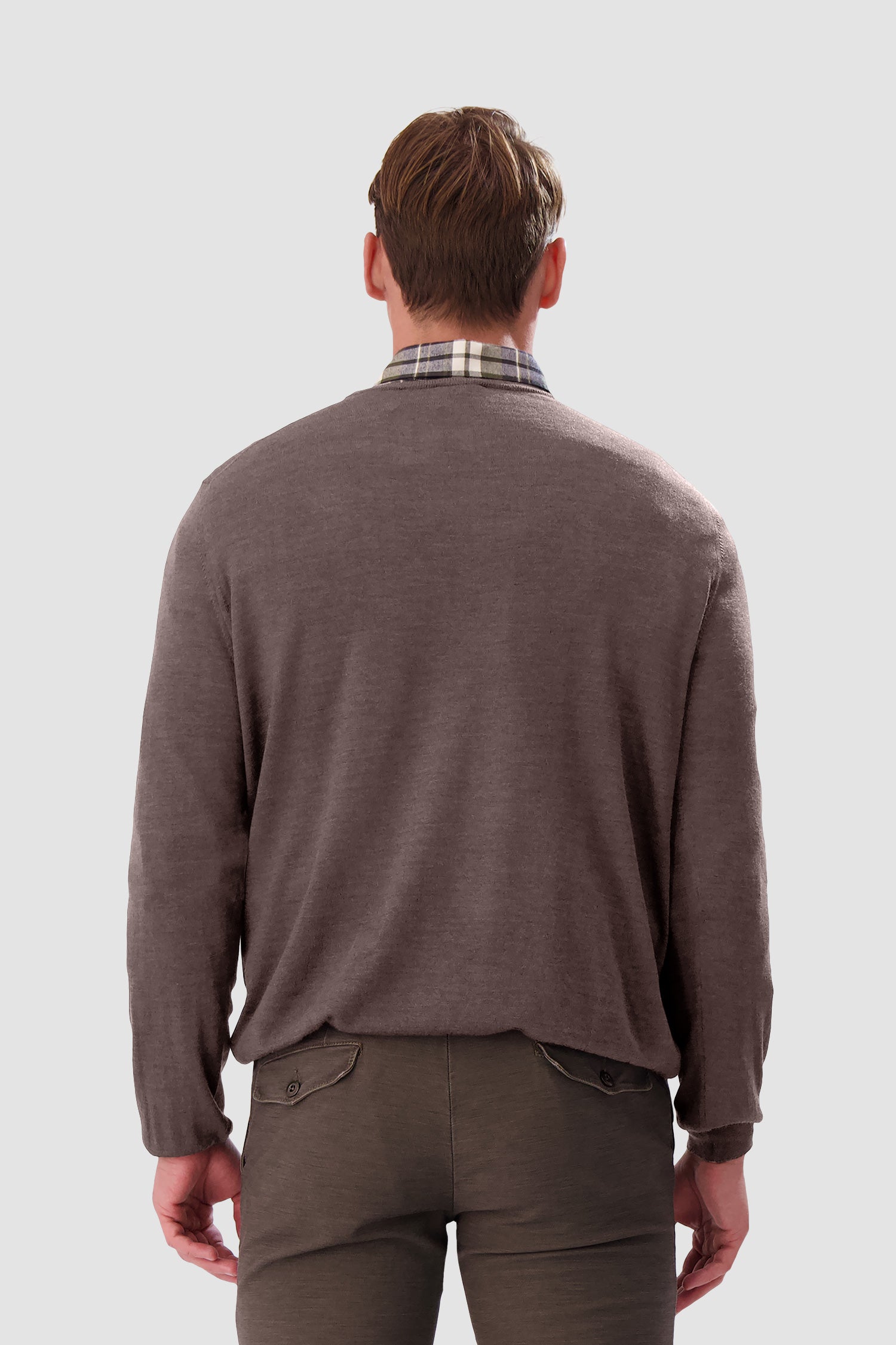 Barba Napoli Brown Round Neck Paricollo Sweater