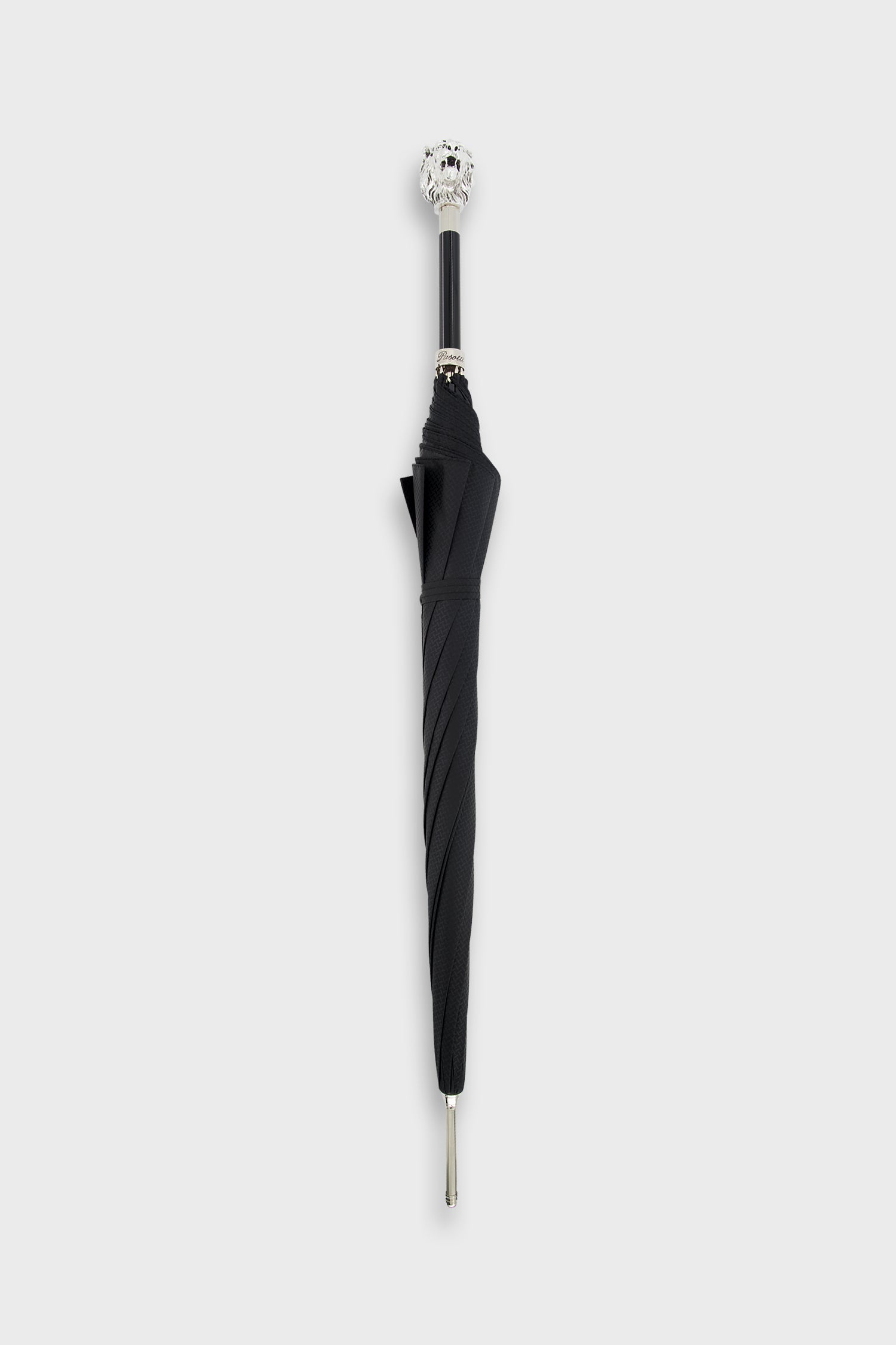 Pasotti Black/Silver Lion Umbrella