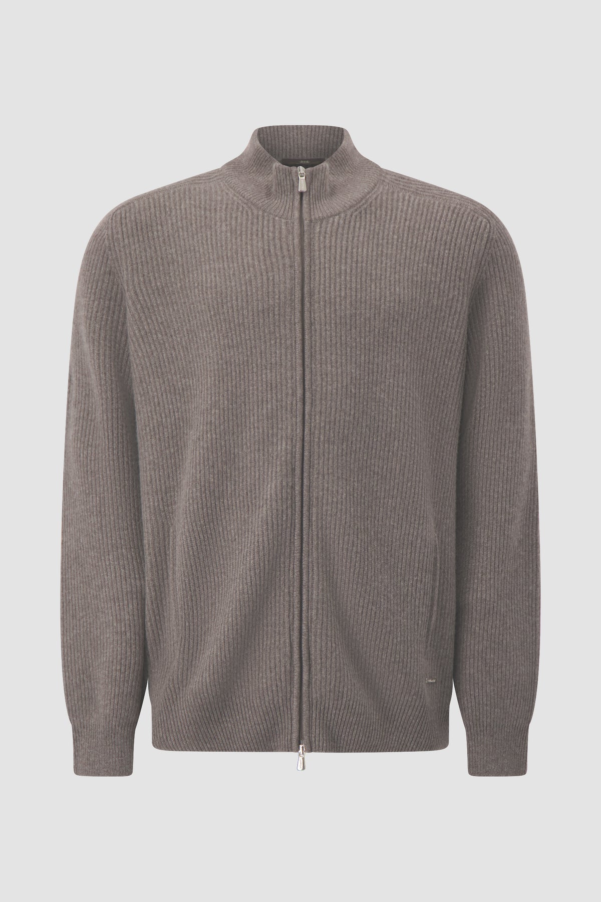 Mandelli Light Brown Cashmere Zip Sweater