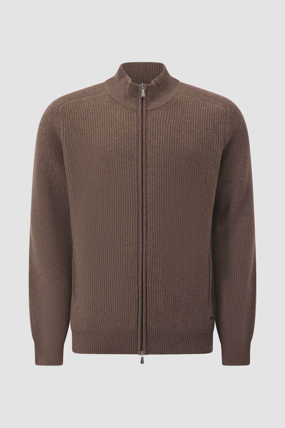Mandelli Brown Cashmere Zip Sweater