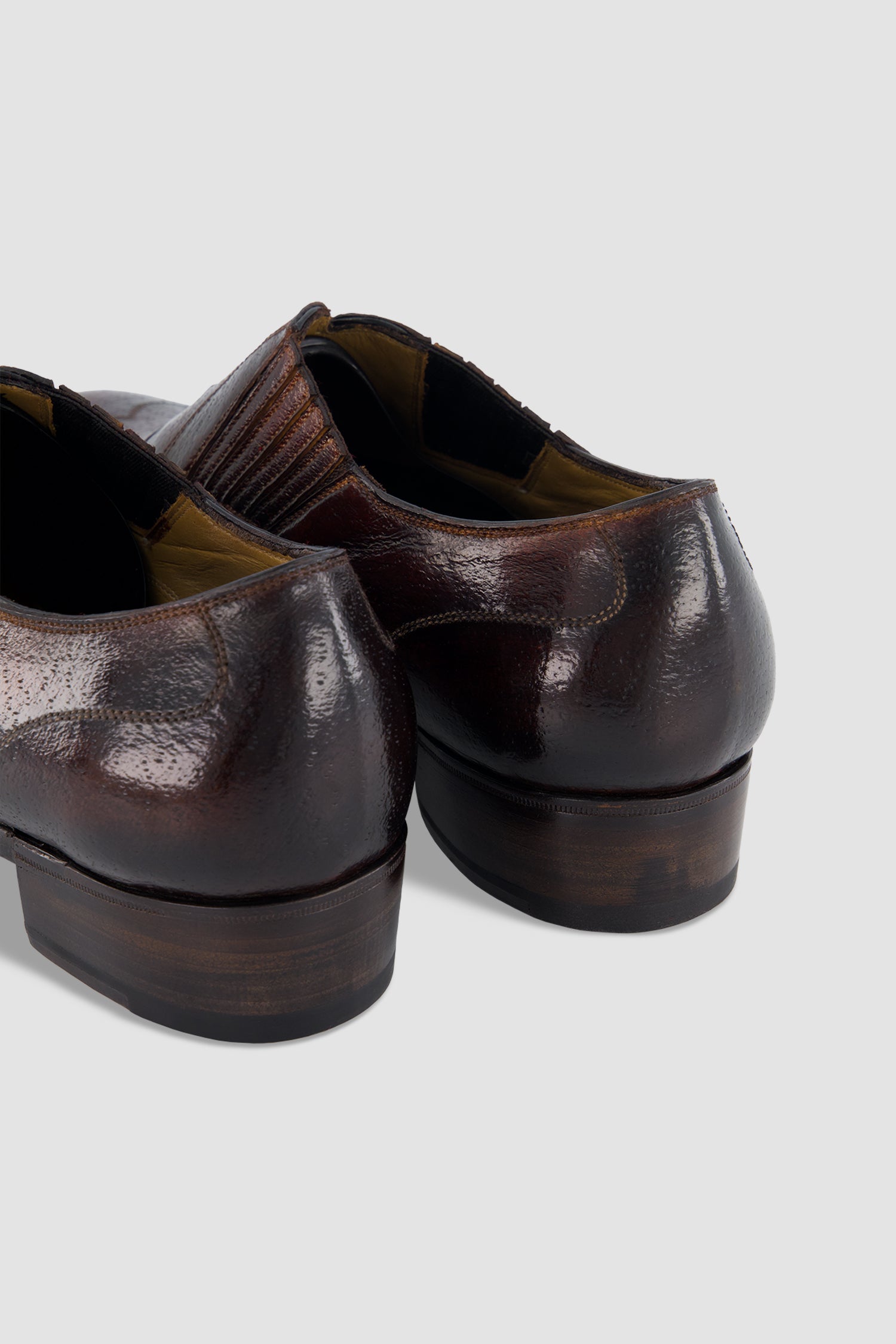 Antonio Meccariello Dark Brown Textured Leather Oxford