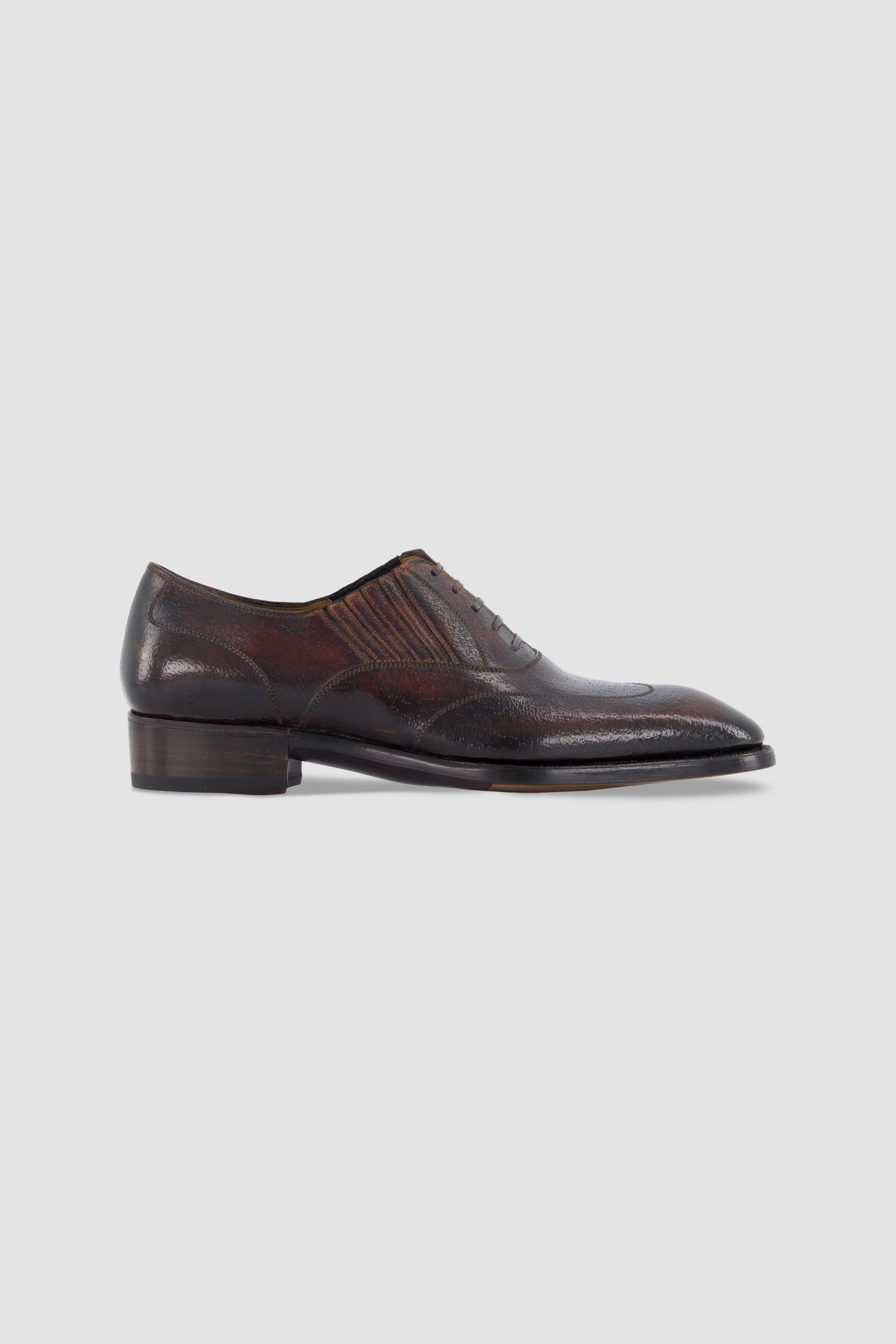 Antonio Meccariello Dark Brown Textured Leather Oxford
