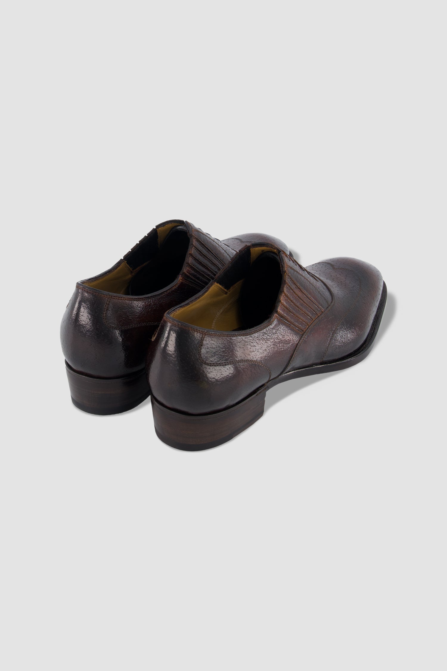 Antonio Meccariello Dark Brown Textured Leather Oxford